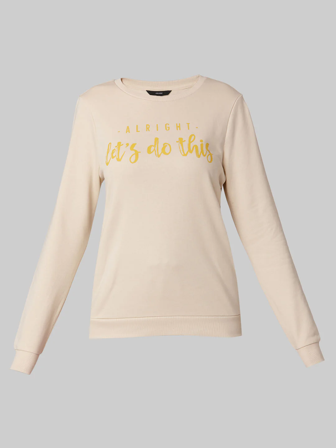 Beige Slogan Print Sweatshirt - Image 6
