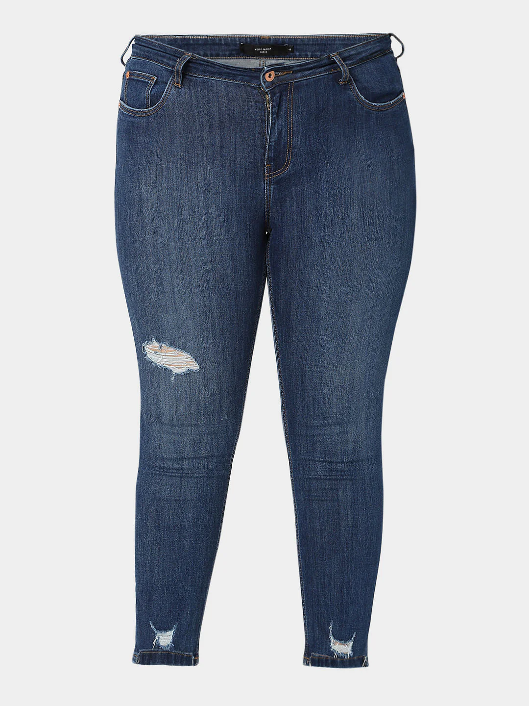 Curve Blue Ripped Wendy Skinny Jeans - Image 7
