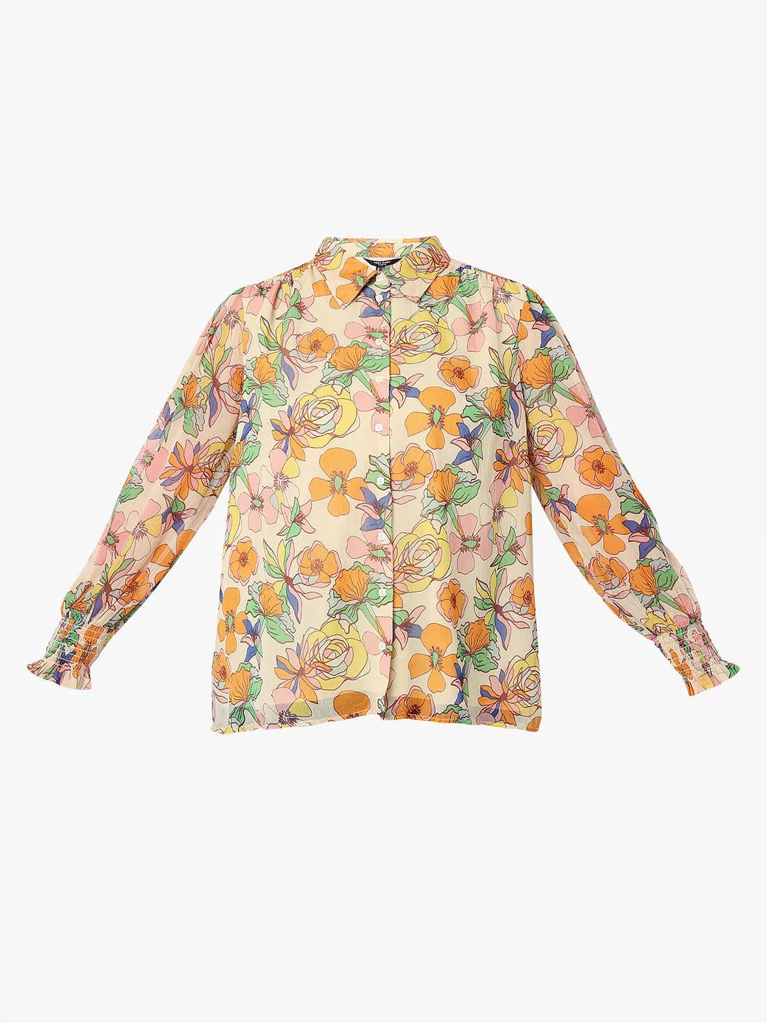 Curve Yellow Floral Print Shirt - Image 7