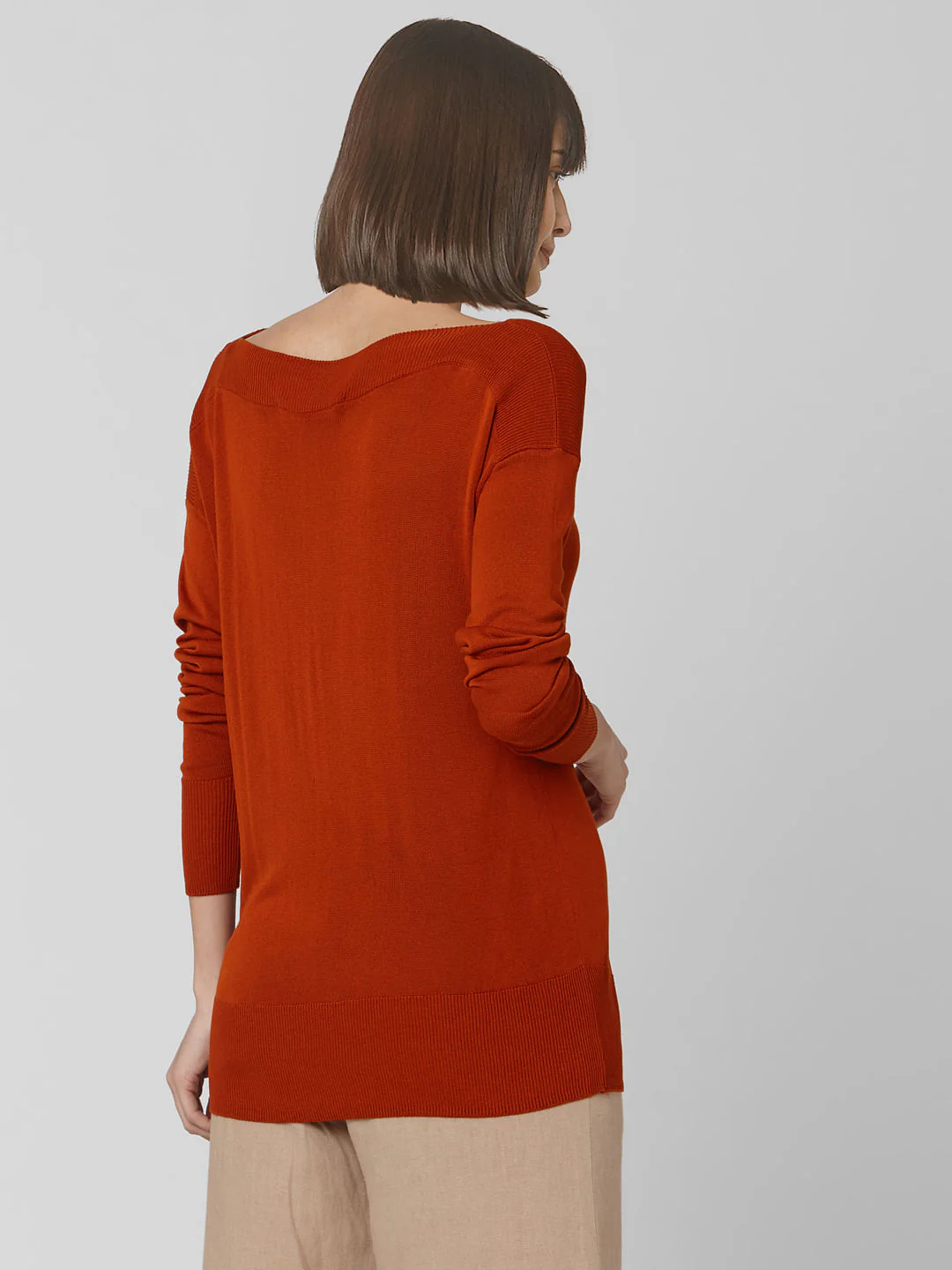 Burnt Red Boat Neck Pullover - Image 4