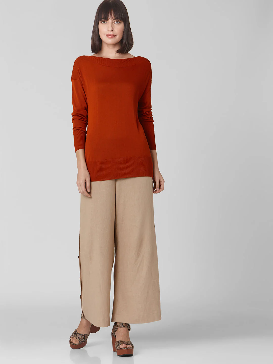 Burnt Red Boat Neck Pullover - Image 5