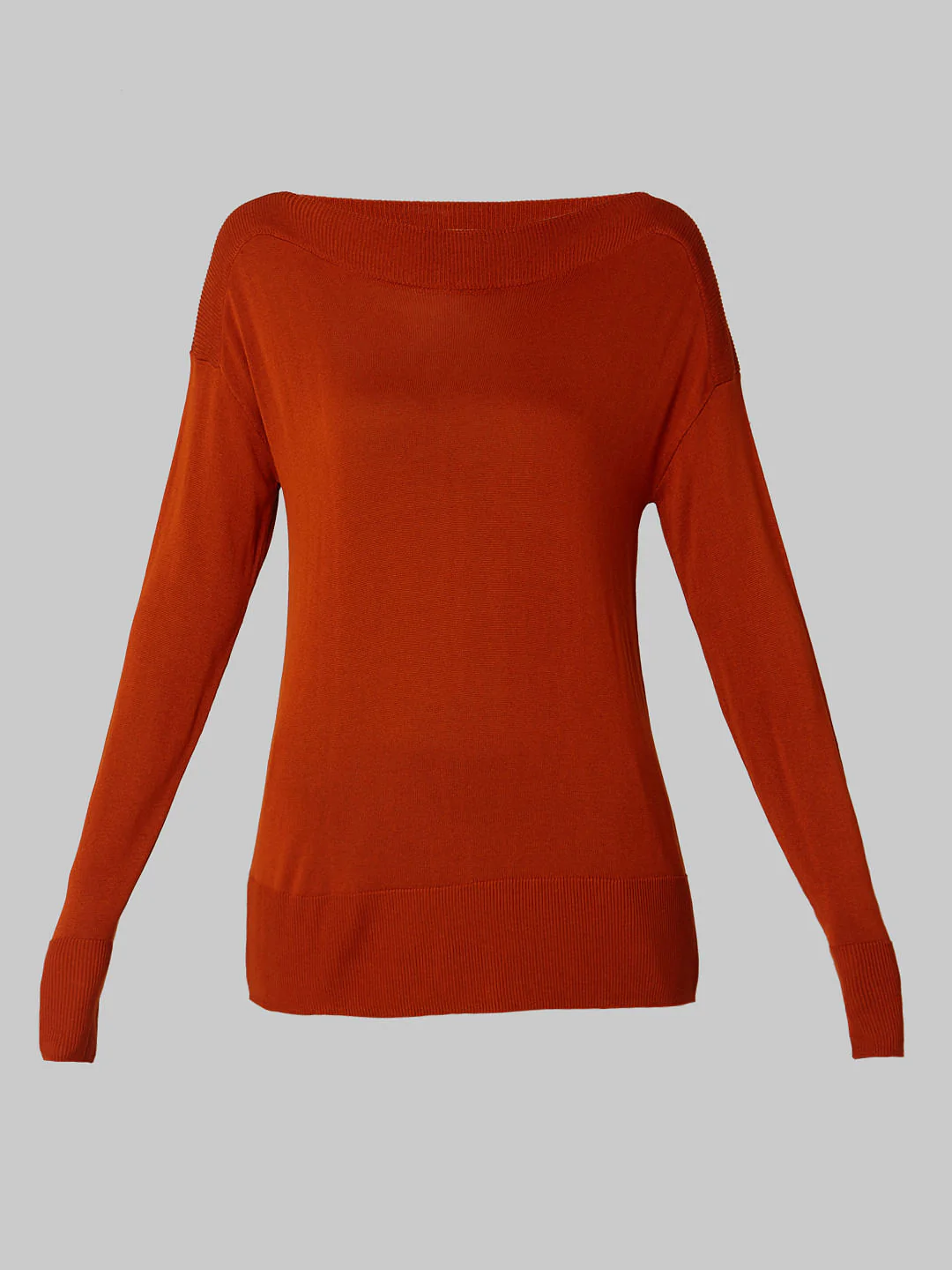 Burnt Red Boat Neck Pullover - Image 7