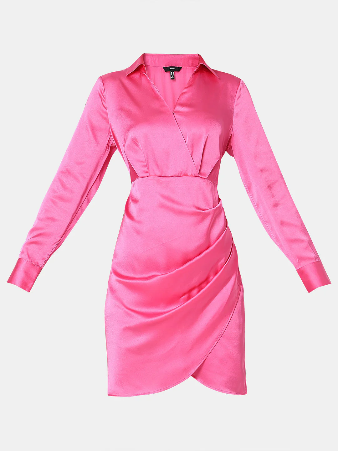 Pink Mock Wrap Shirt Dress - Image 7