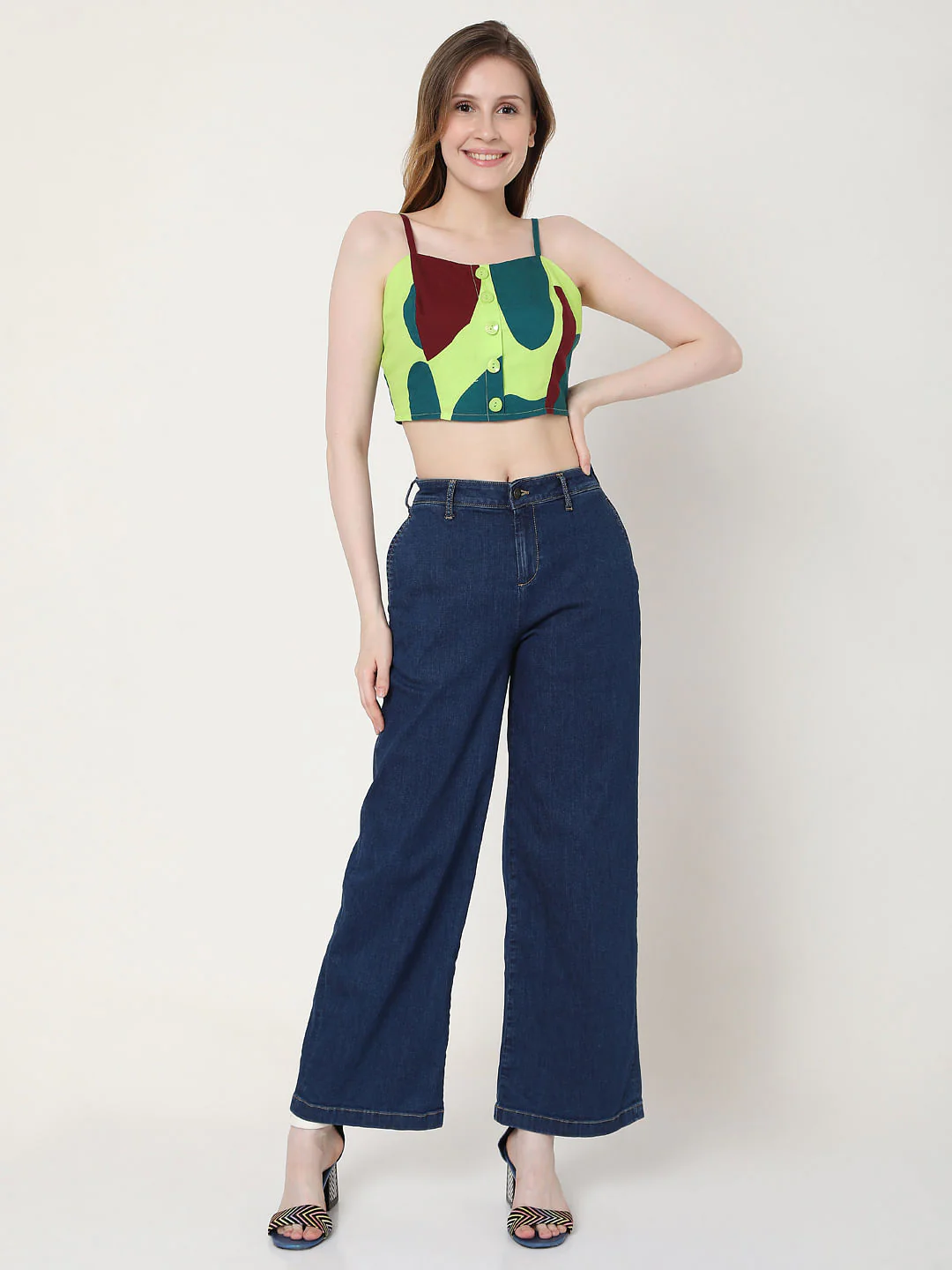 Green Printed Crop Top - Image 5