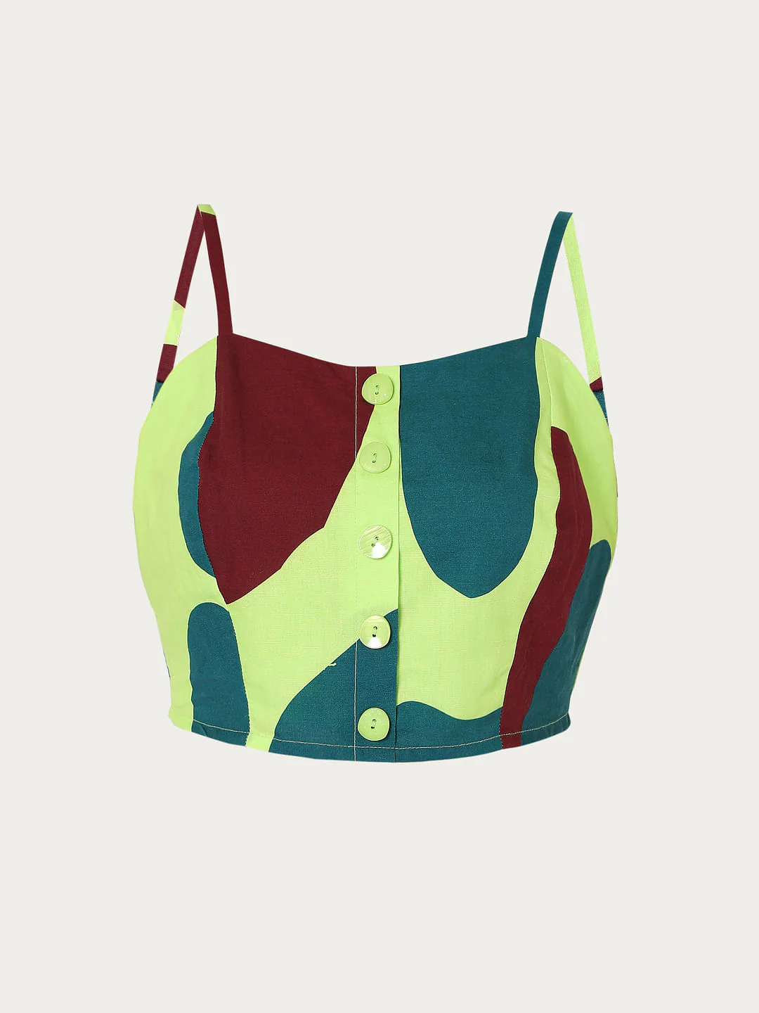 Green Printed Crop Top - Image 7