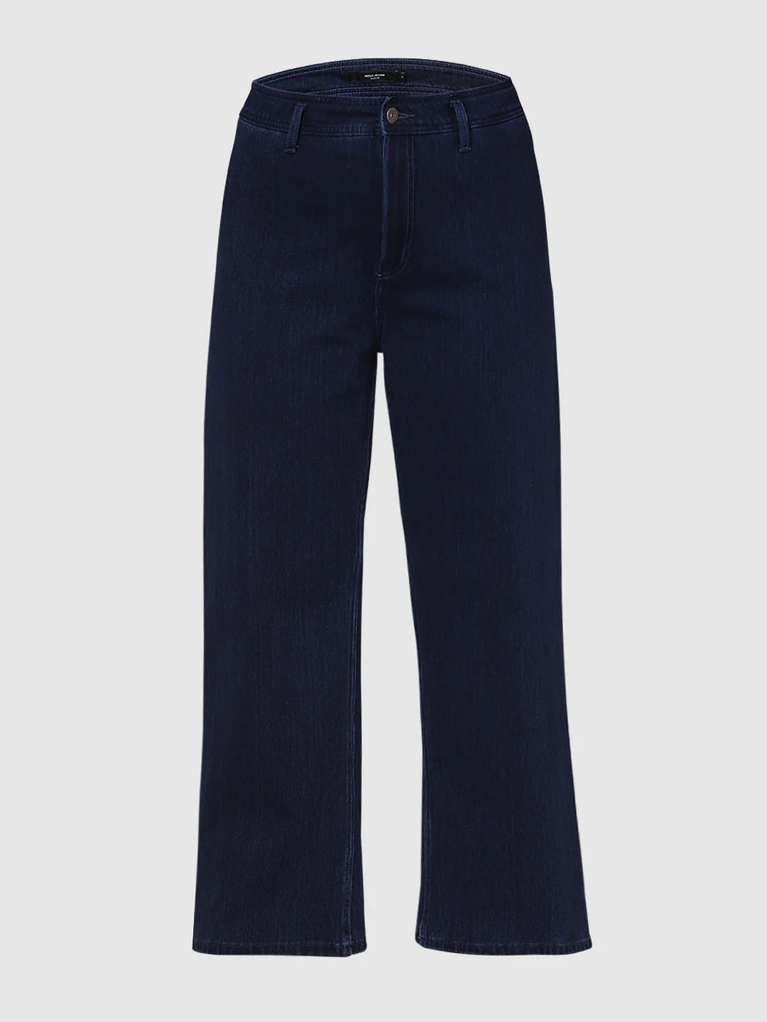 Curve Dark Blue High Rise Wide Leg Jeans - Image 8