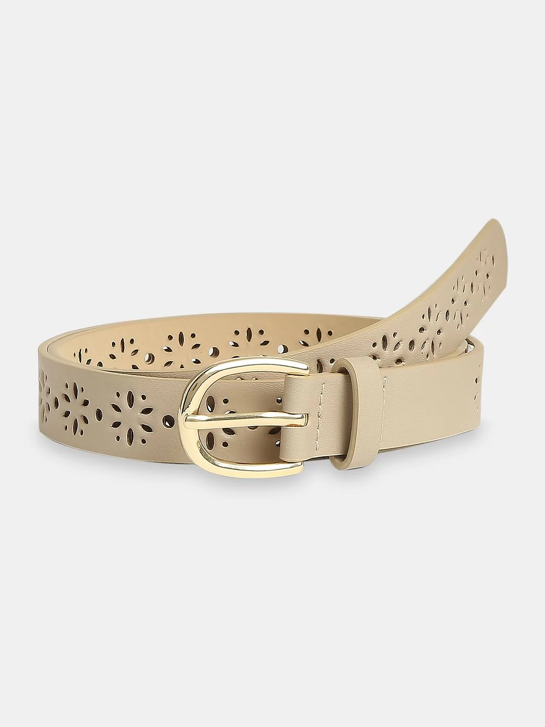 Beige Cut-Out Jeans Belt - Image 2