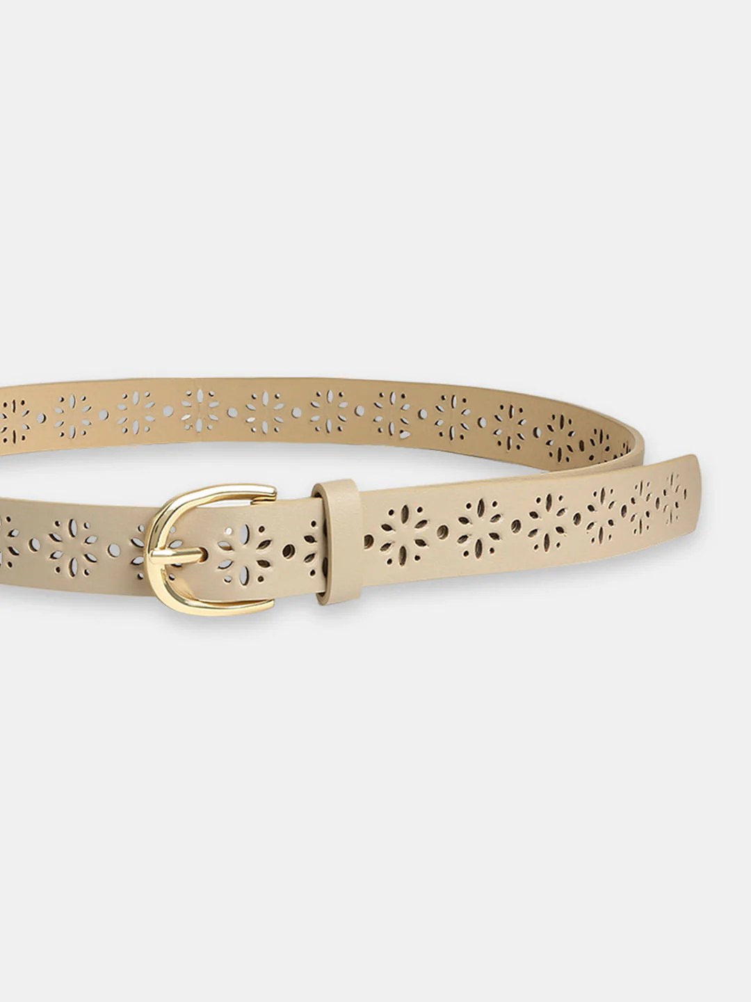 Beige Cut-Out Jeans Belt - Image 3
