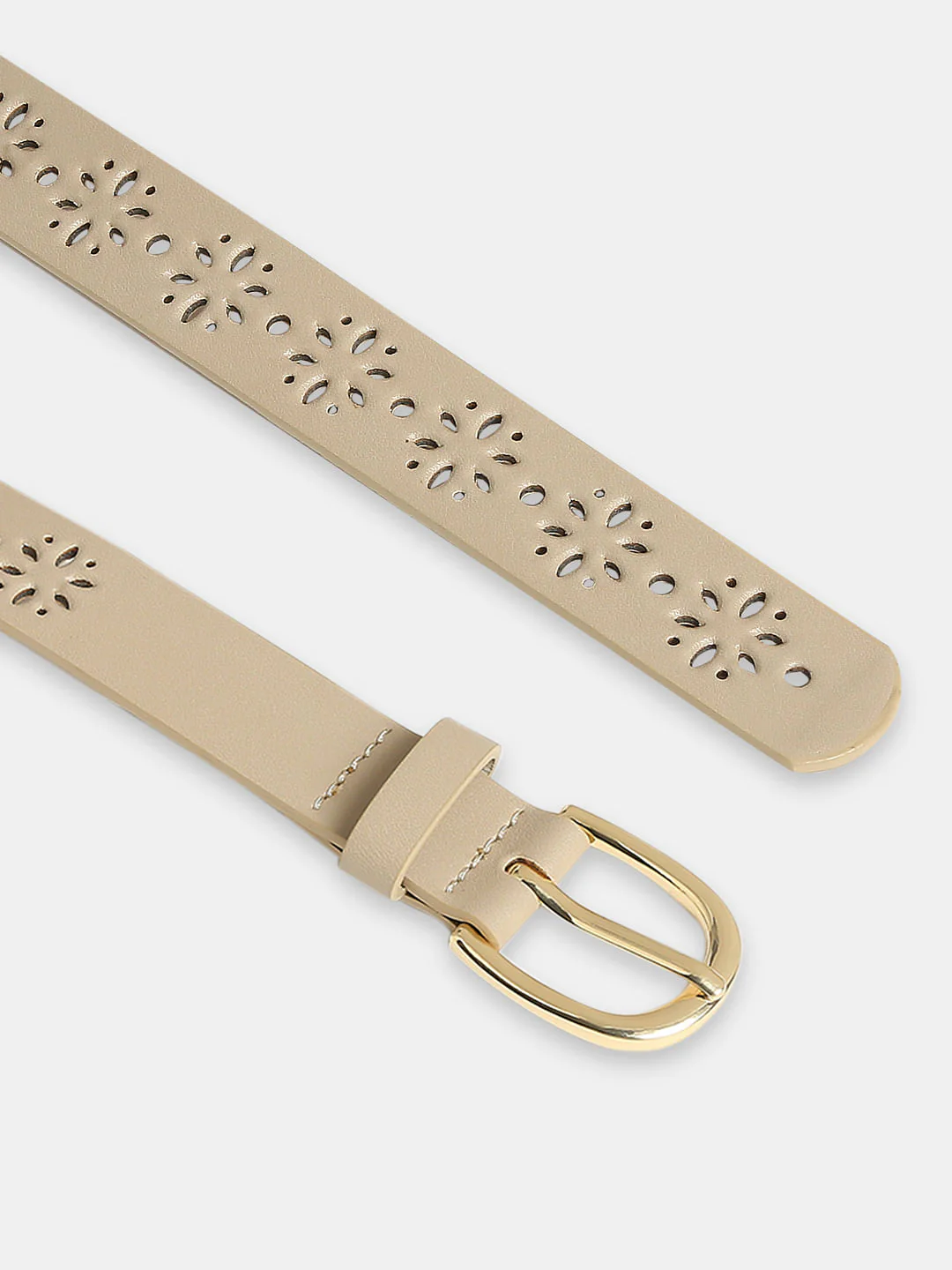 Beige Cut-Out Jeans Belt - Image 4