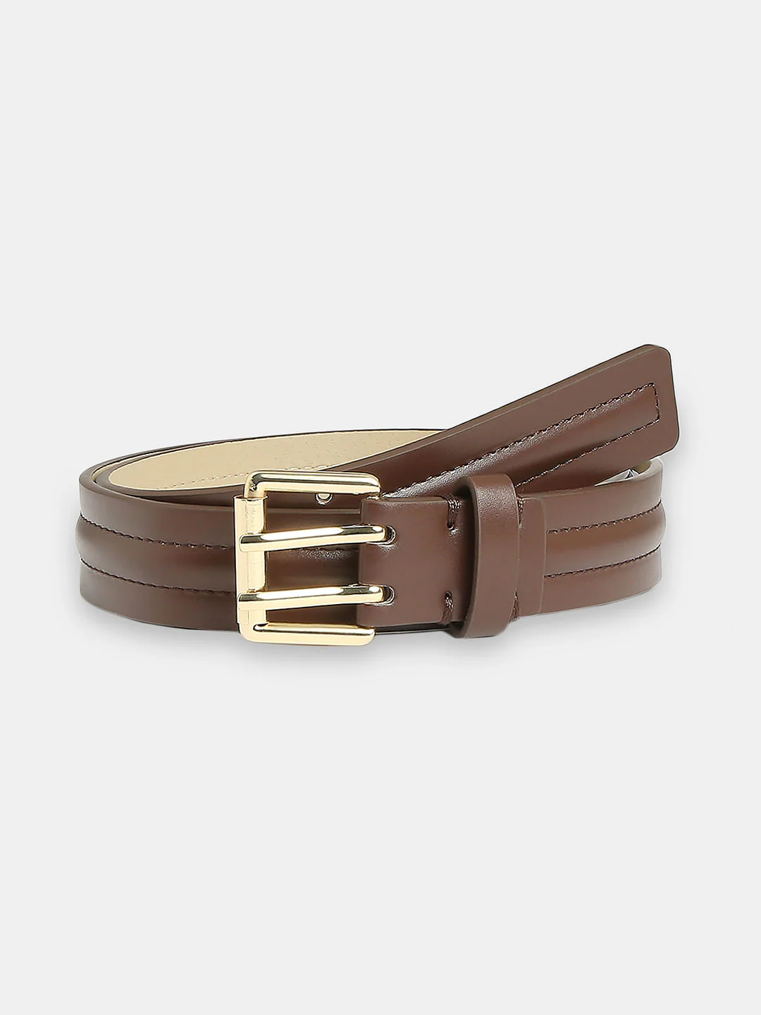 Brown Double Prong Jeans Belt - Image 2