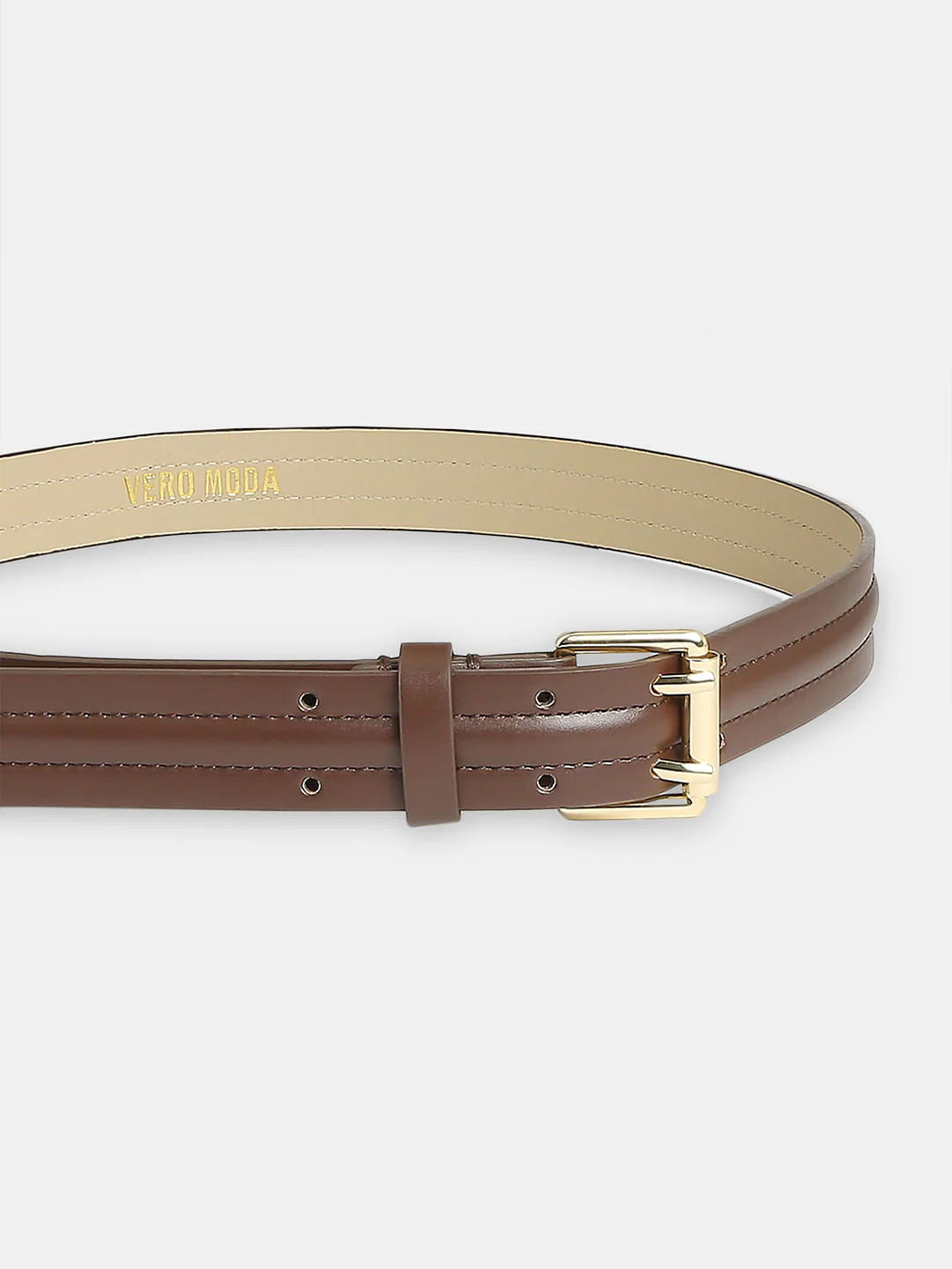 Brown Double Prong Jeans Belt - Image 3