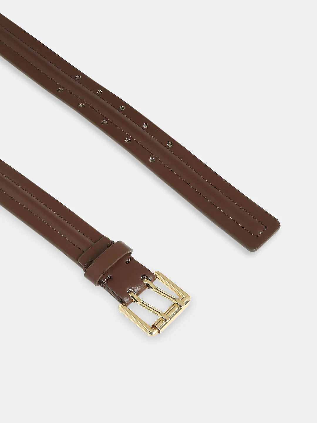 Brown Double Prong Jeans Belt - Image 4