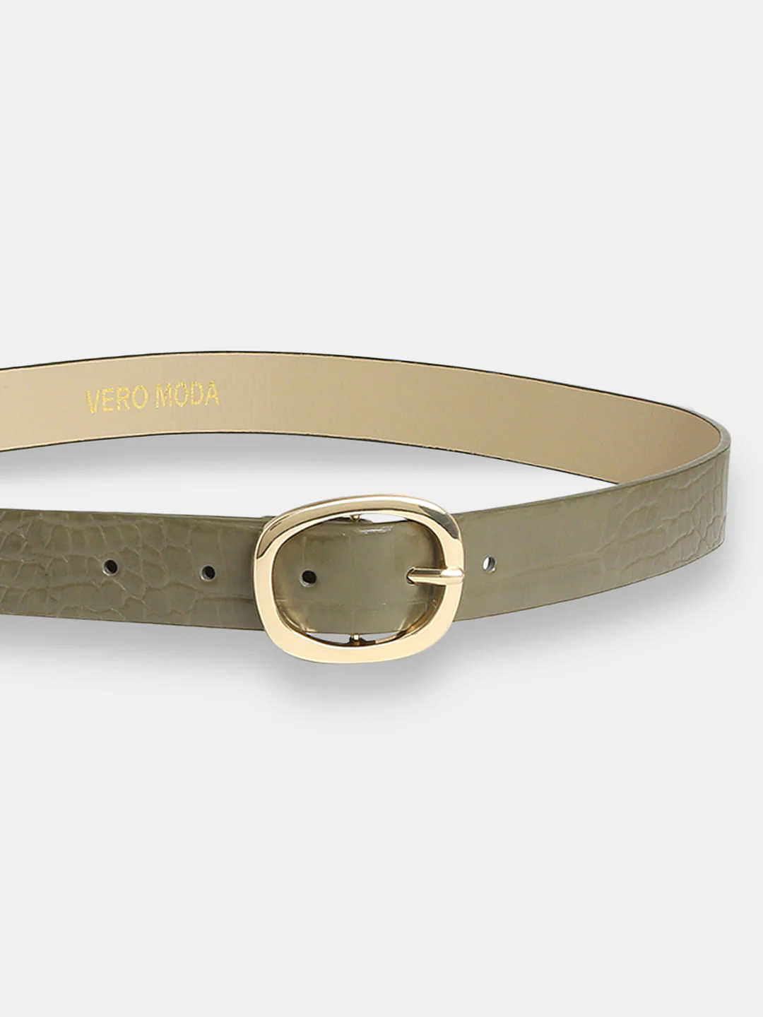 Green Croc Embossed Jeans Belt - Image 3