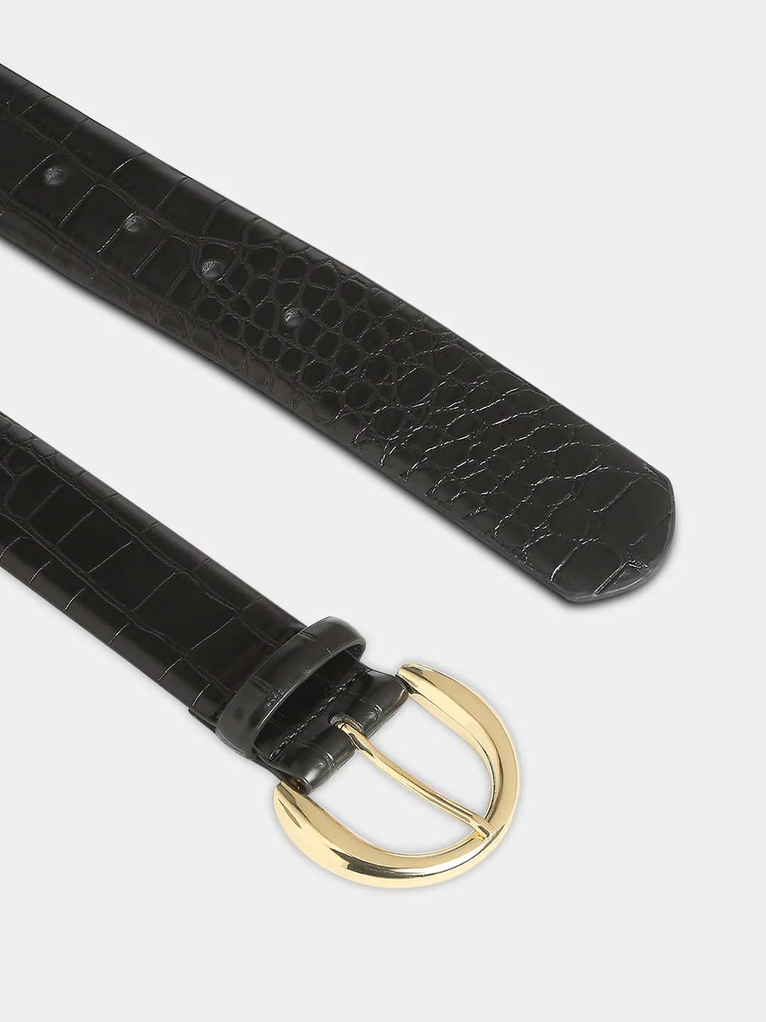Black Textured Jeans Belt - Image 4