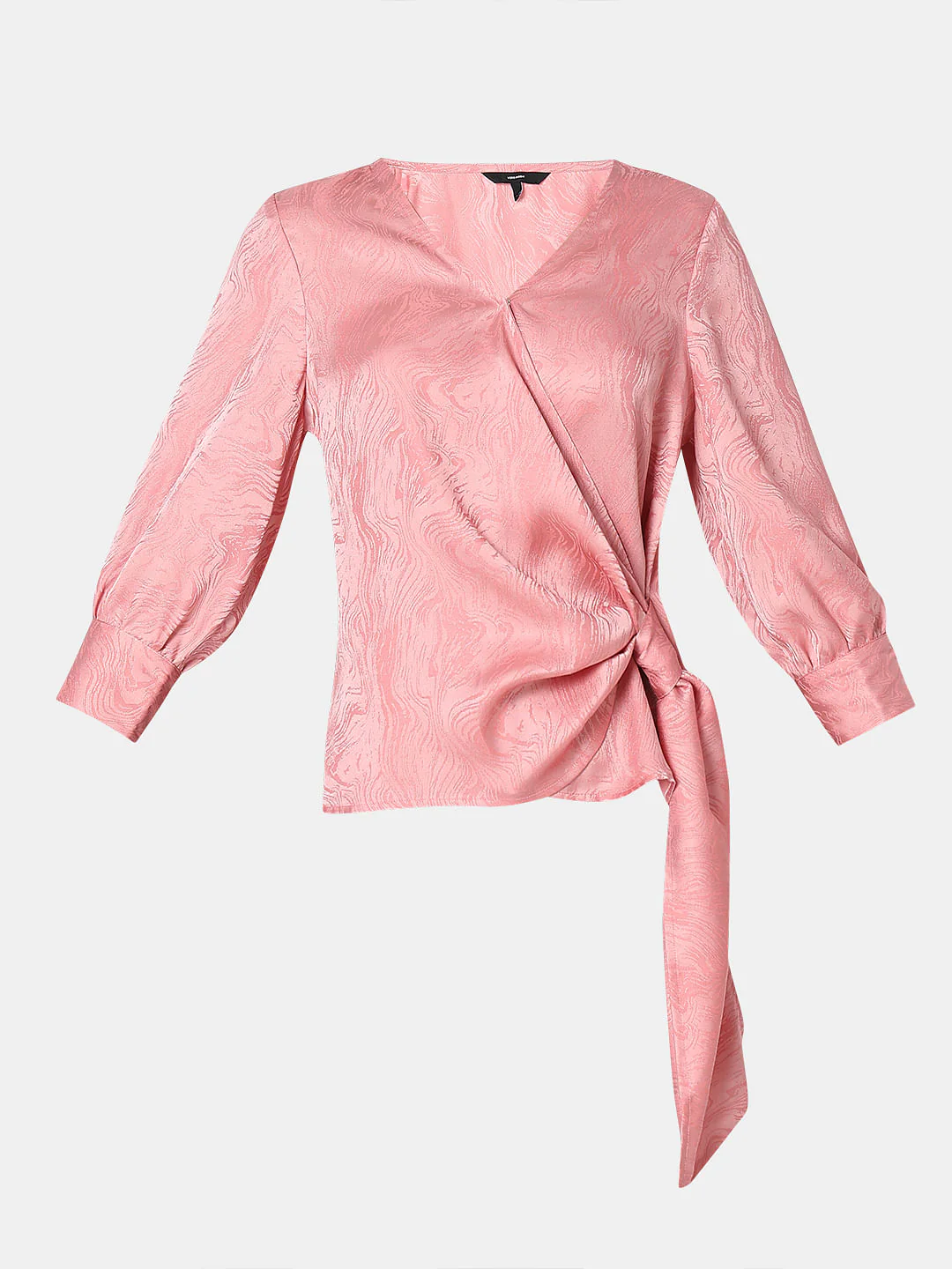 Pink Printed Wrap Top - Image 7