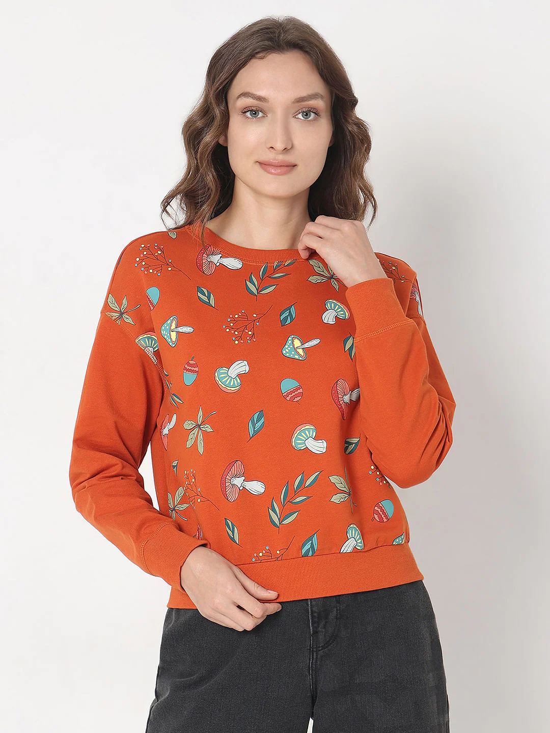 Orange Printed Sweatshirt - Image 2