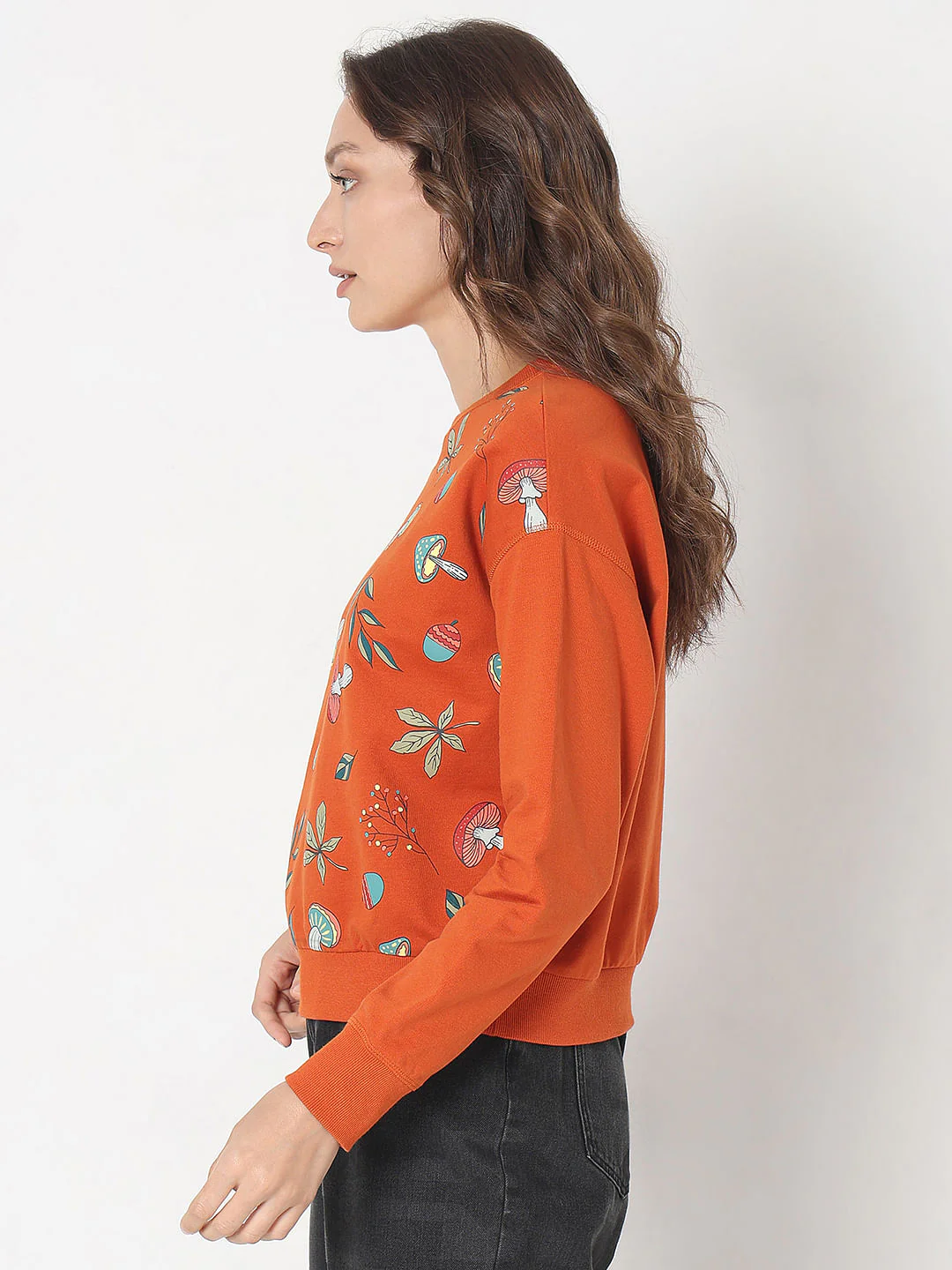 Orange Printed Sweatshirt - Image 3