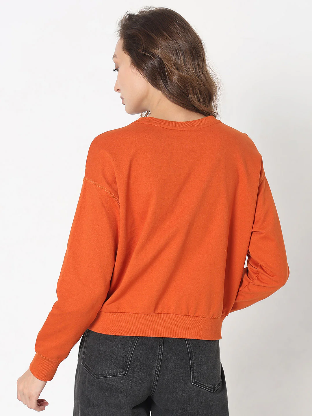 Orange Printed Sweatshirt - Image 4