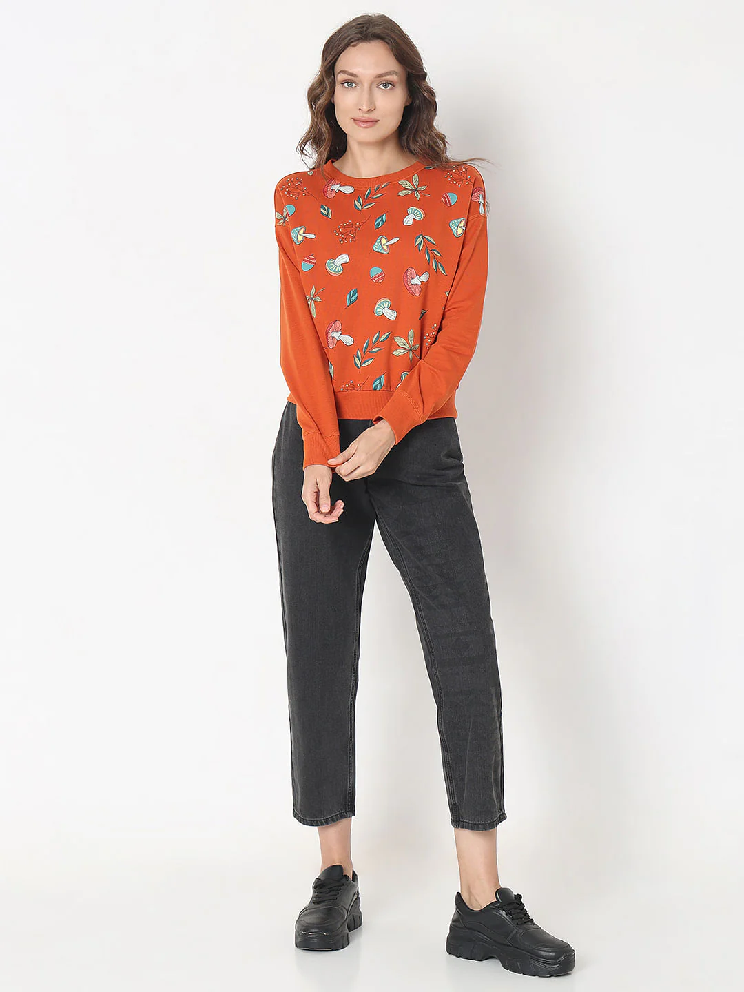 Orange Printed Sweatshirt - Image 5