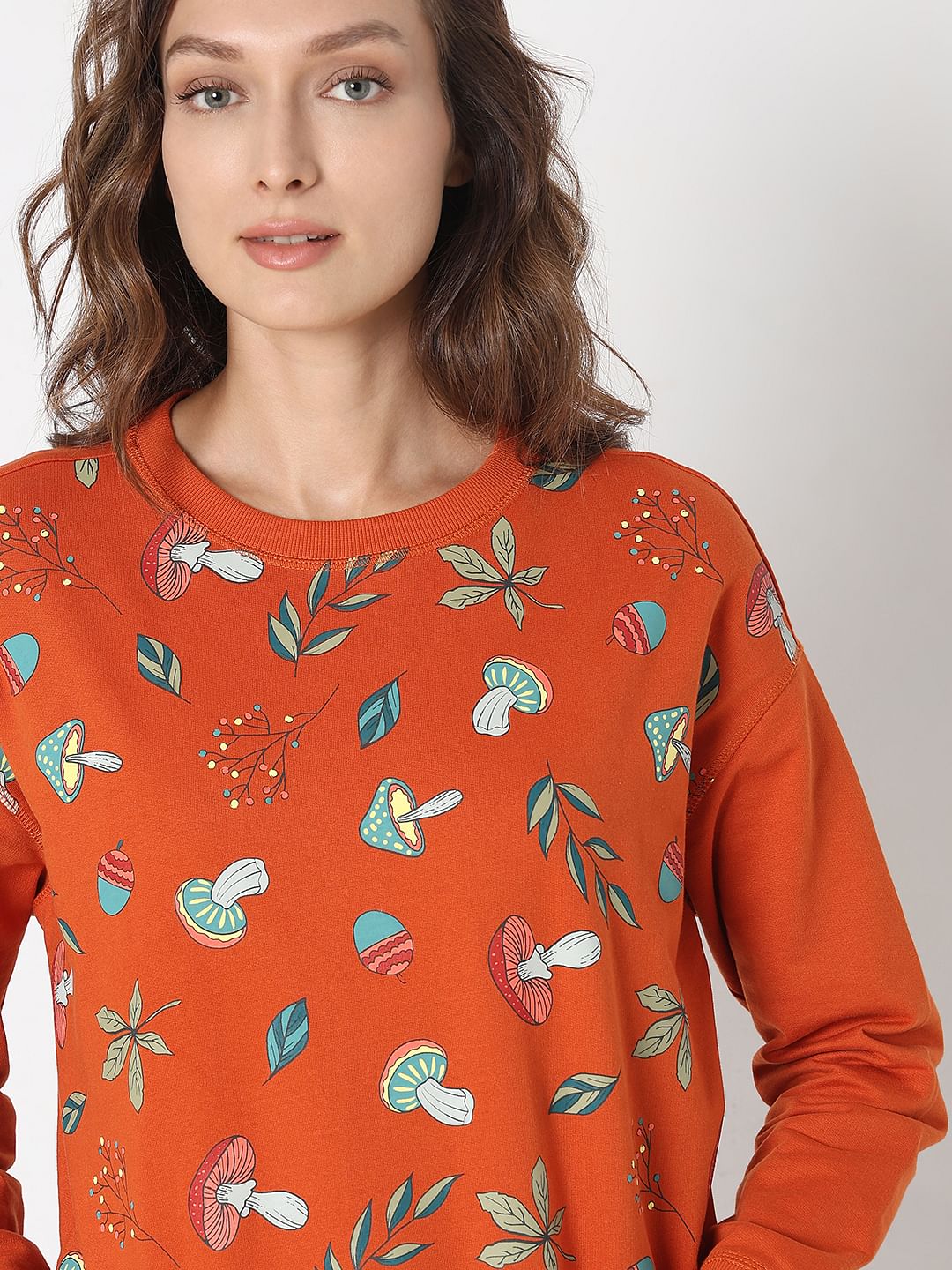 Orange Printed Sweatshirt - Image 6
