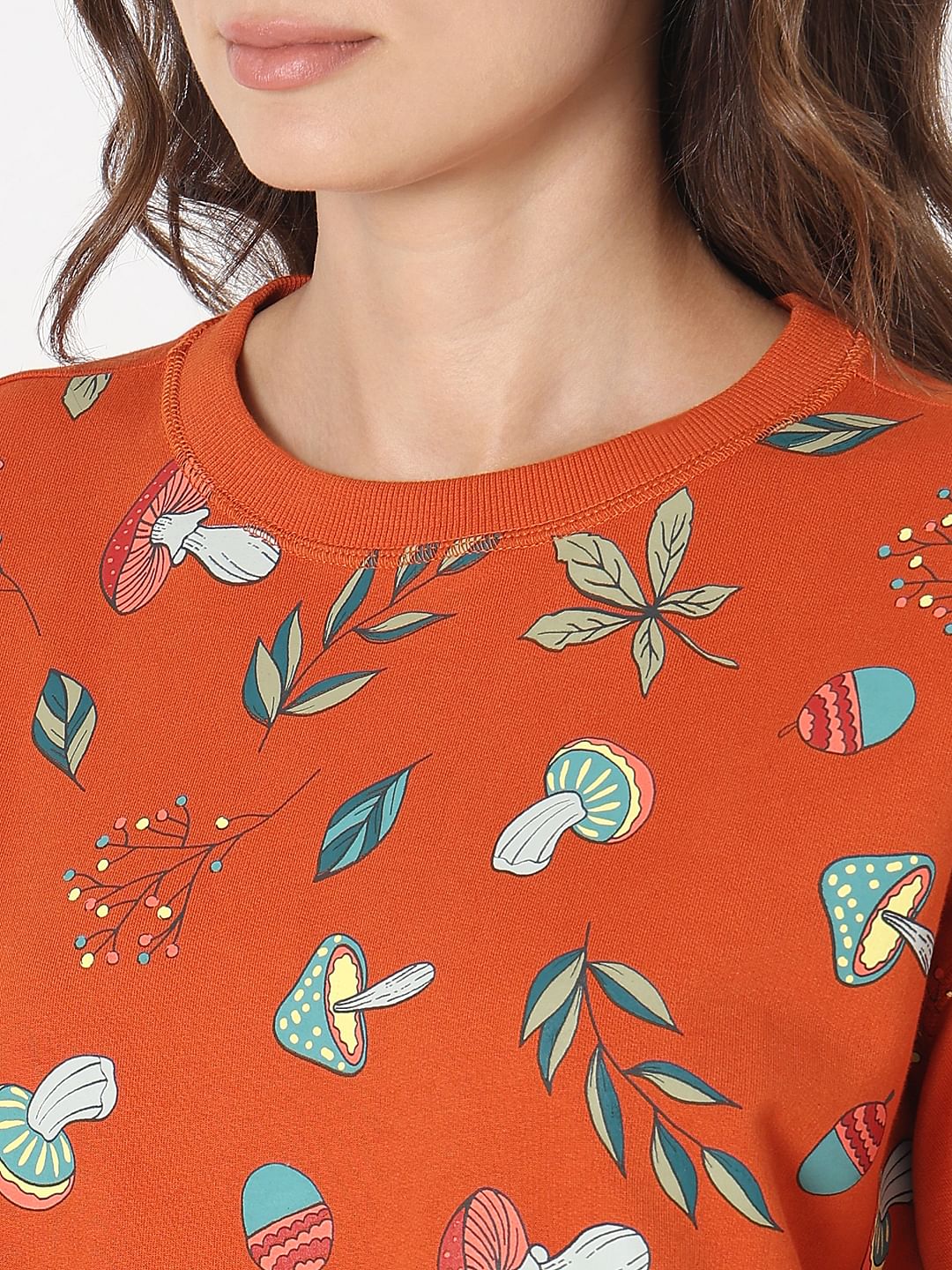Orange Printed Sweatshirt - Image 8