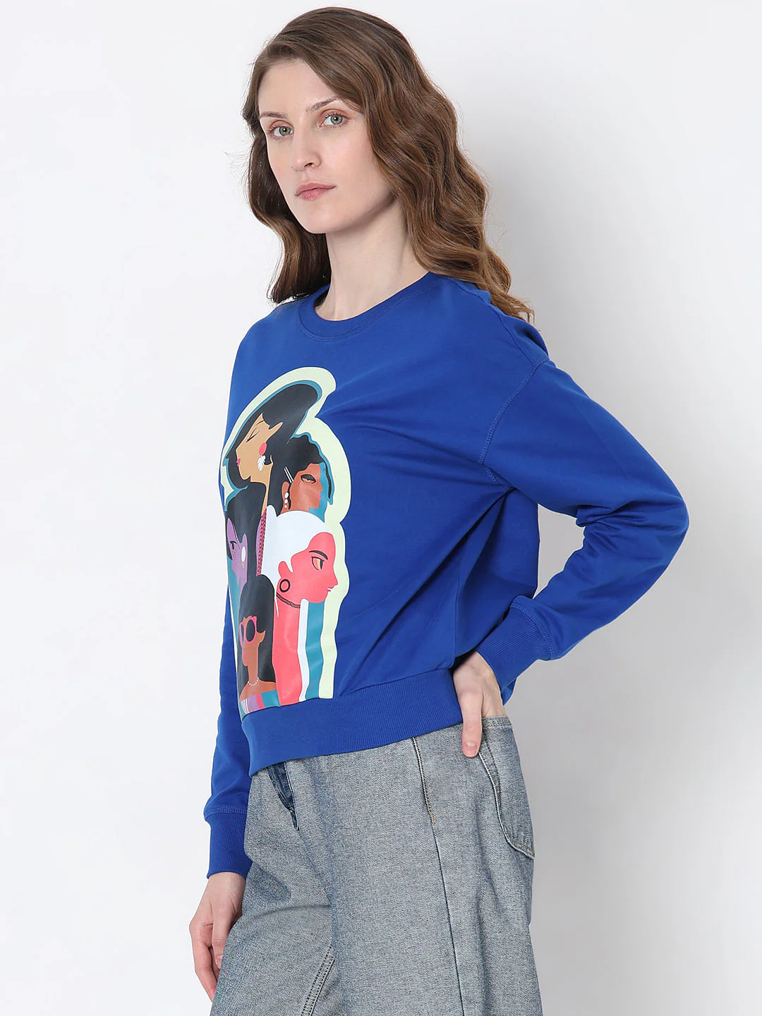 Dark Blue Graphic Print Sweatshirt - Image 3
