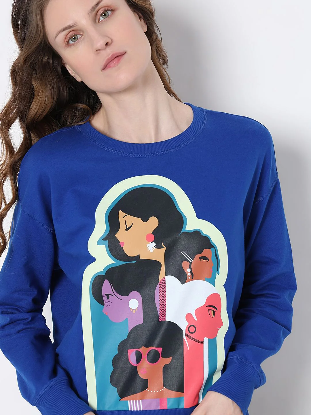 Dark Blue Graphic Print Sweatshirt - Image 6