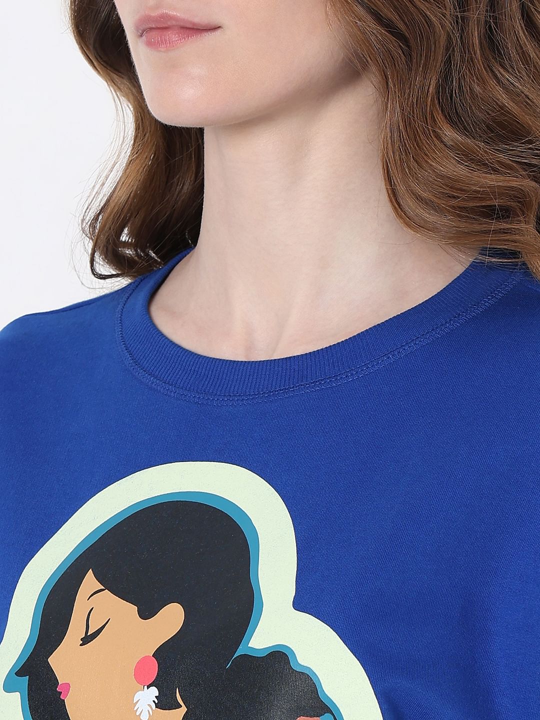 Dark Blue Graphic Print Sweatshirt - Image 8