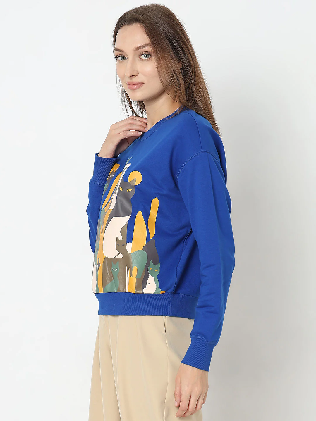 Dark Blue Printed Sweatshirt - Image 3