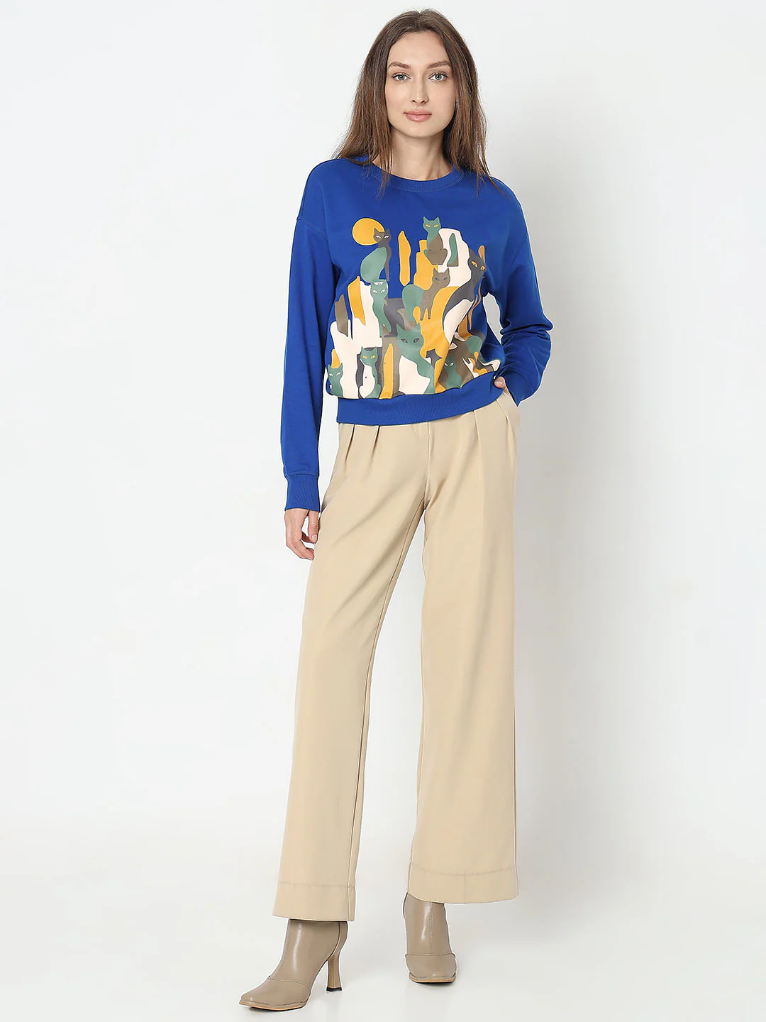 Dark Blue Printed Sweatshirt - Image 5