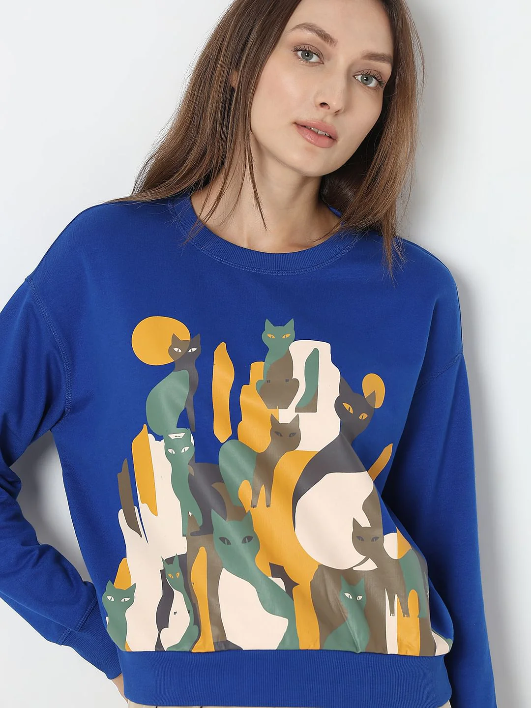 Dark Blue Printed Sweatshirt - Image 6