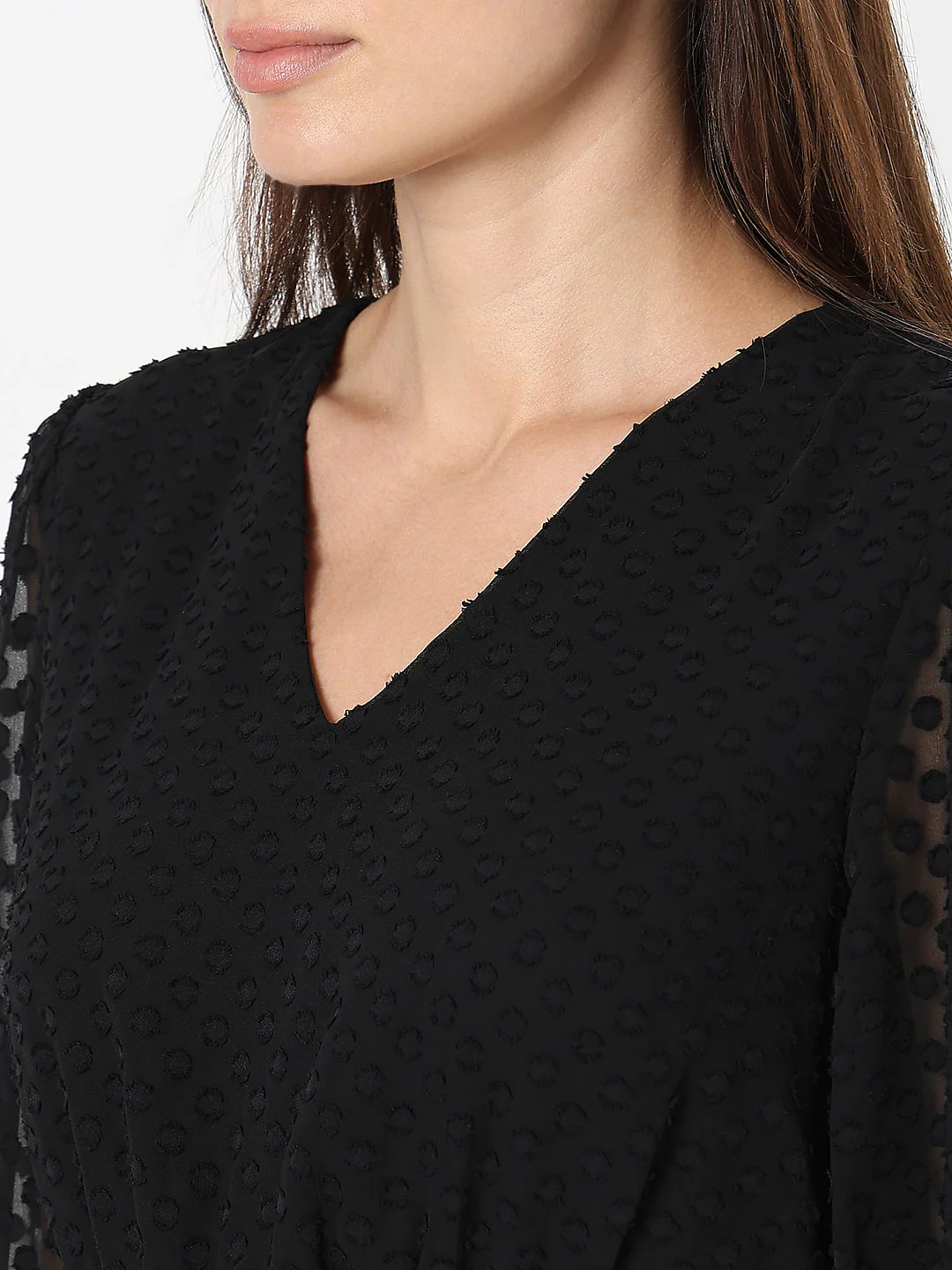 Black Textured Mini Dress - Image 8