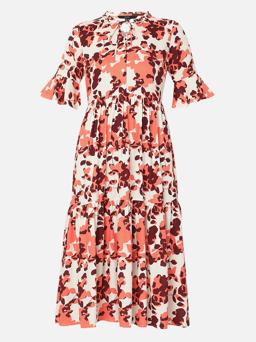 White Floral Print Midi Dress - Image 6
