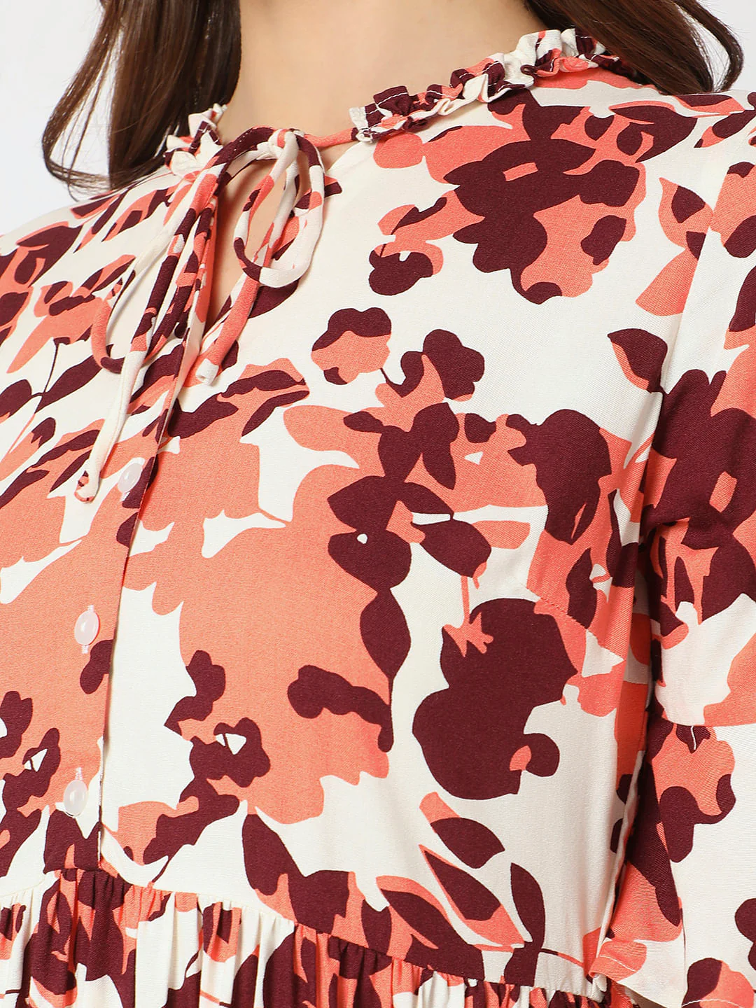 White Floral Print Midi Dress - Image 7