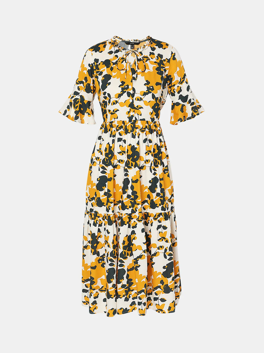 Yellow Printed Midi Dress - Image 6