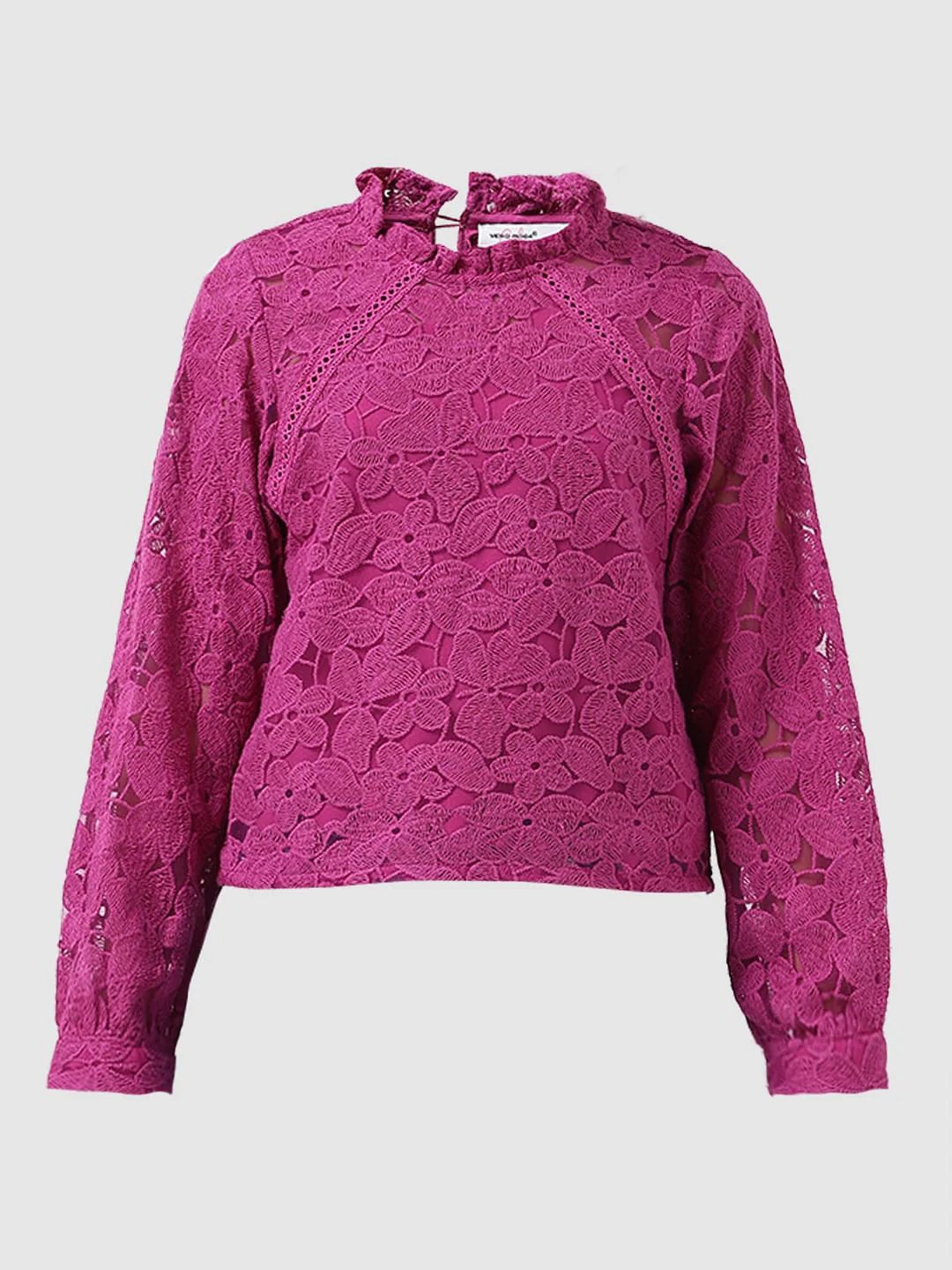 Girl Magenta Lace Top - Image 6
