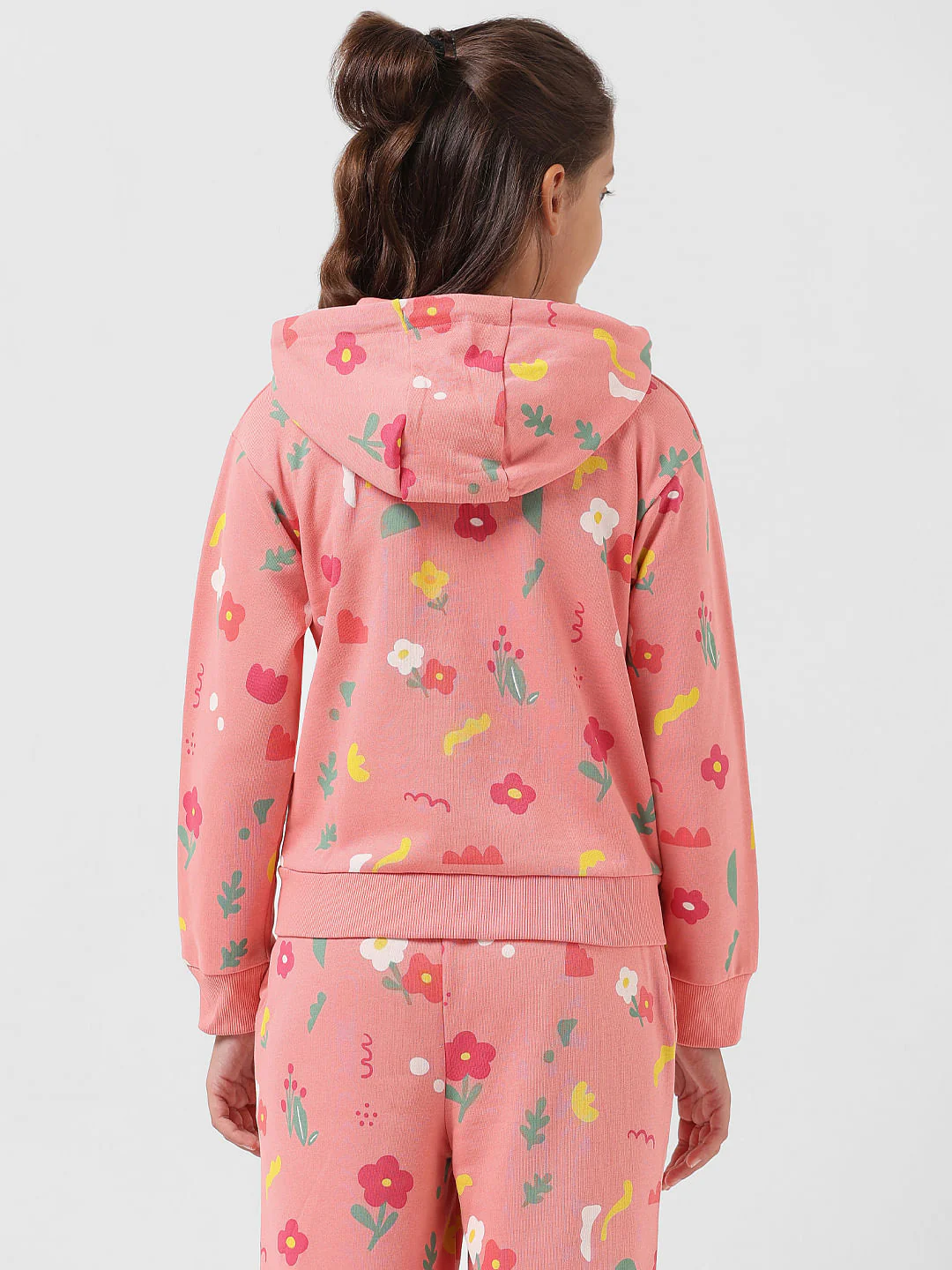 Girl Peach Abstract Print Sweatshirt - Image 3