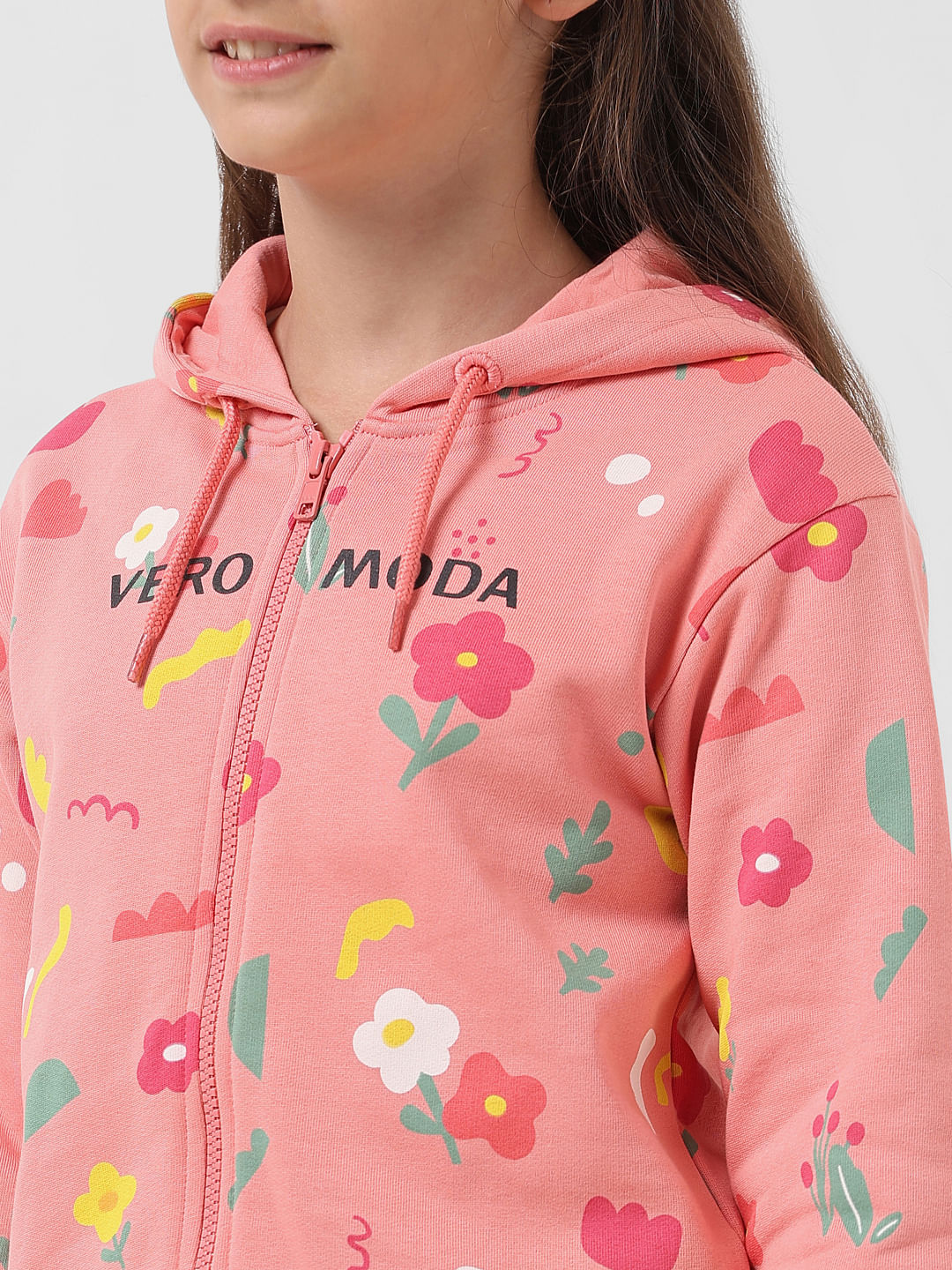 Girl Peach Abstract Print Sweatshirt - Image 4