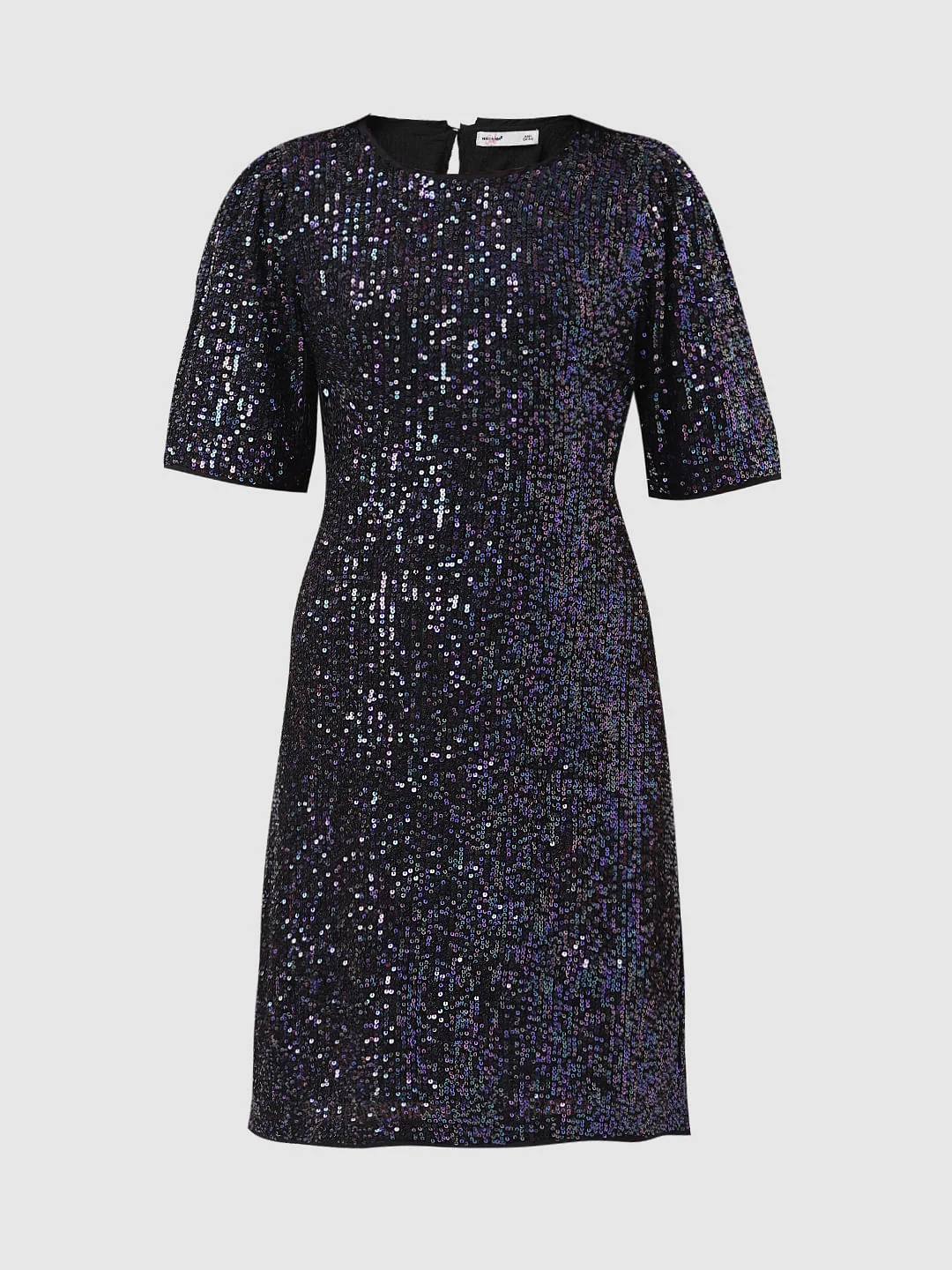 Girl Black Sequinned Shift Dress - Image 6