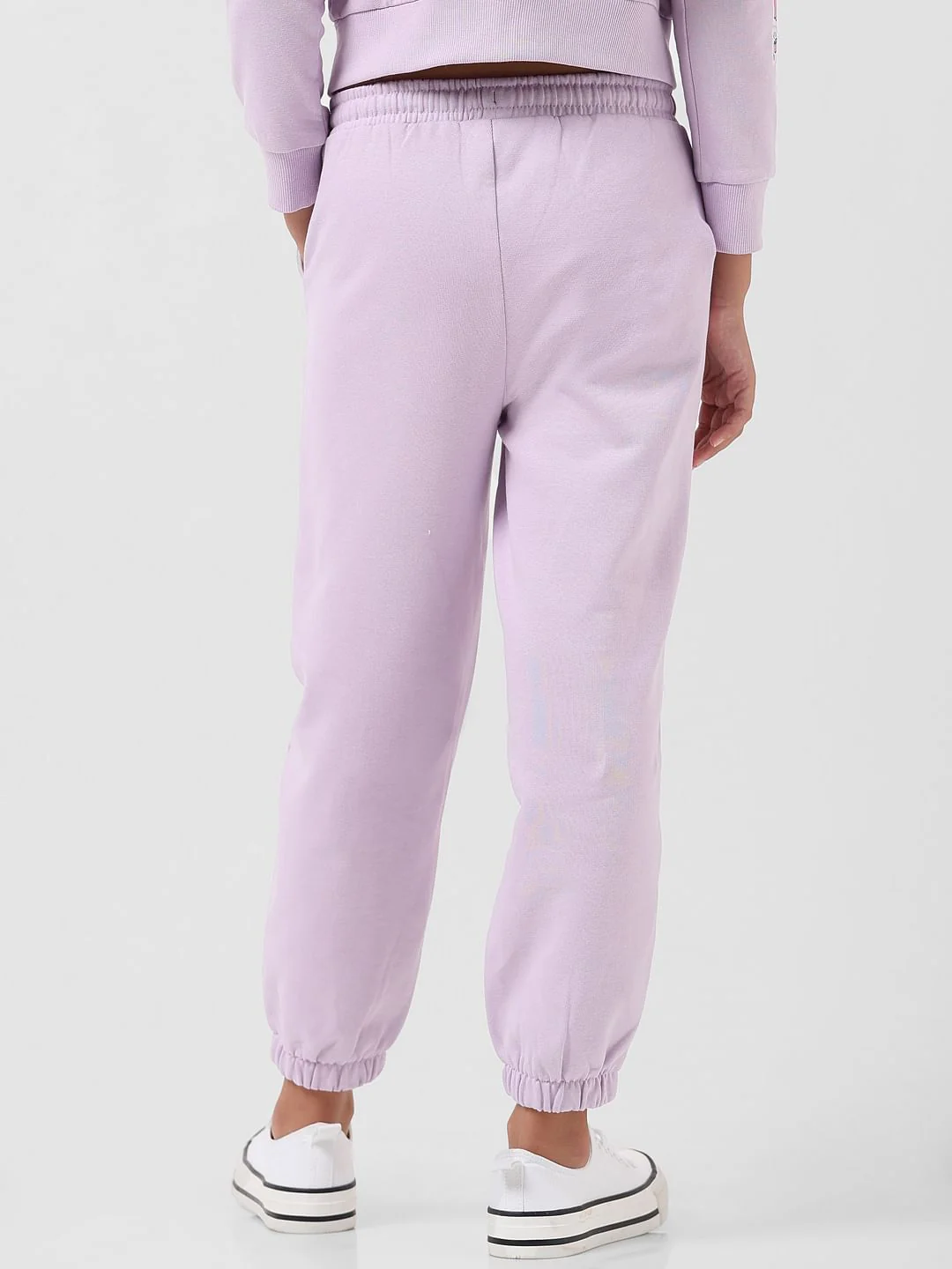 Girl Lilac Mid Rise Printed Sweatpants - Image 3