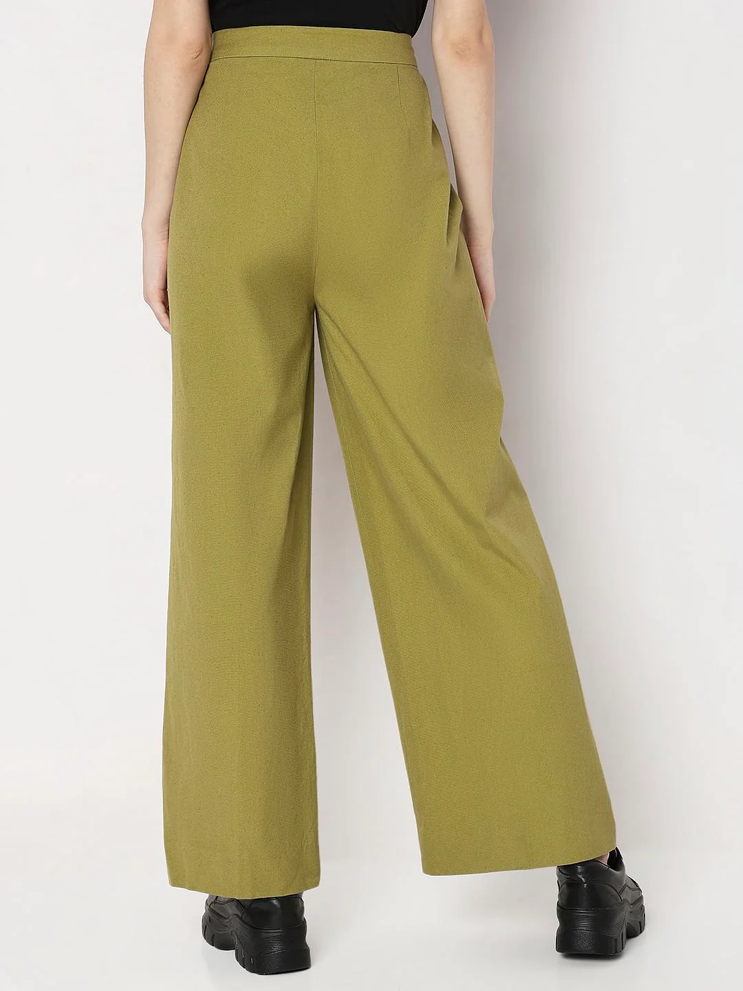 Green Mid Rise Flared Pants - Image 4