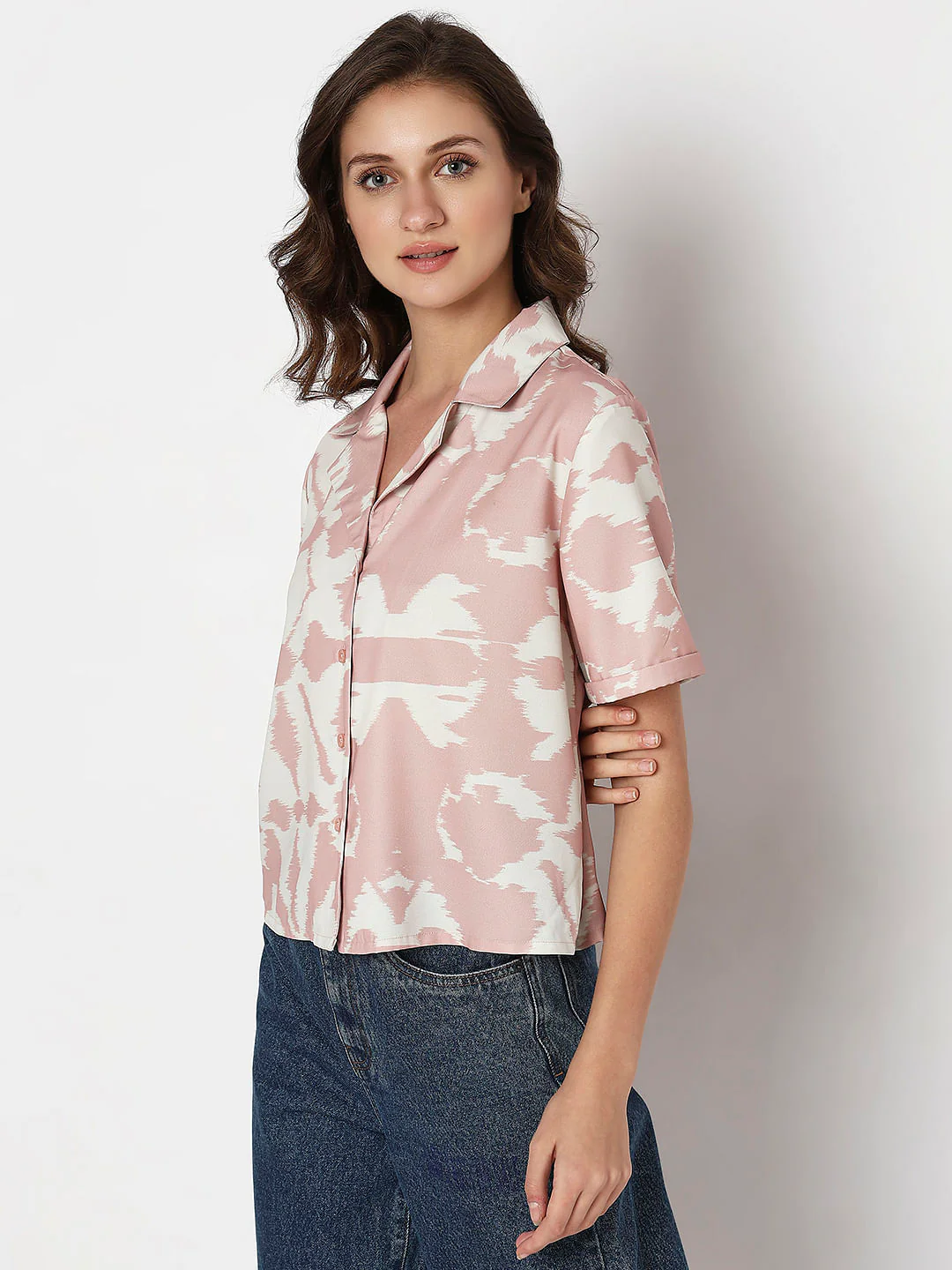 Pink Printed Casual Shirt - Image 3