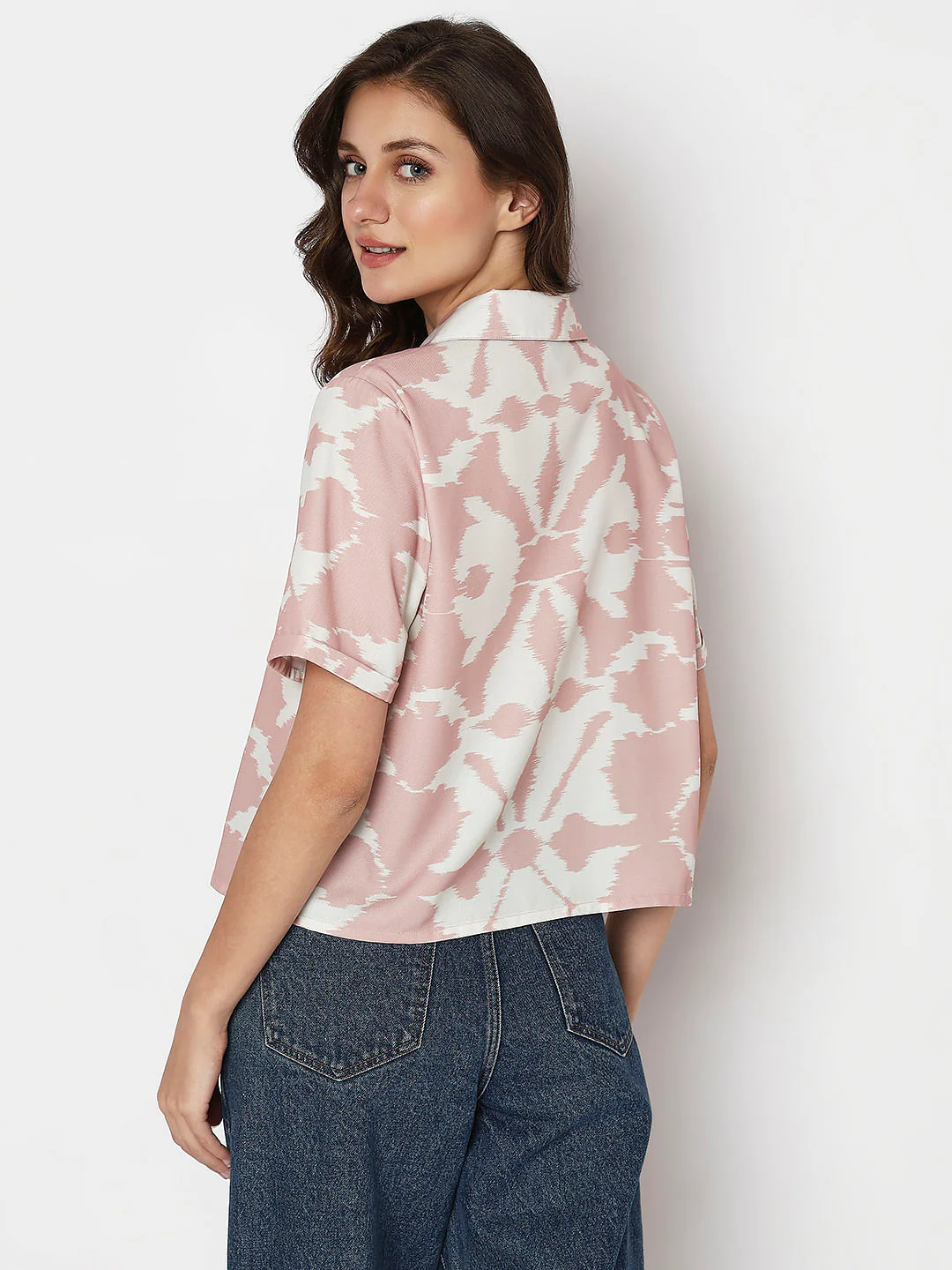 Pink Printed Casual Shirt - Image 4