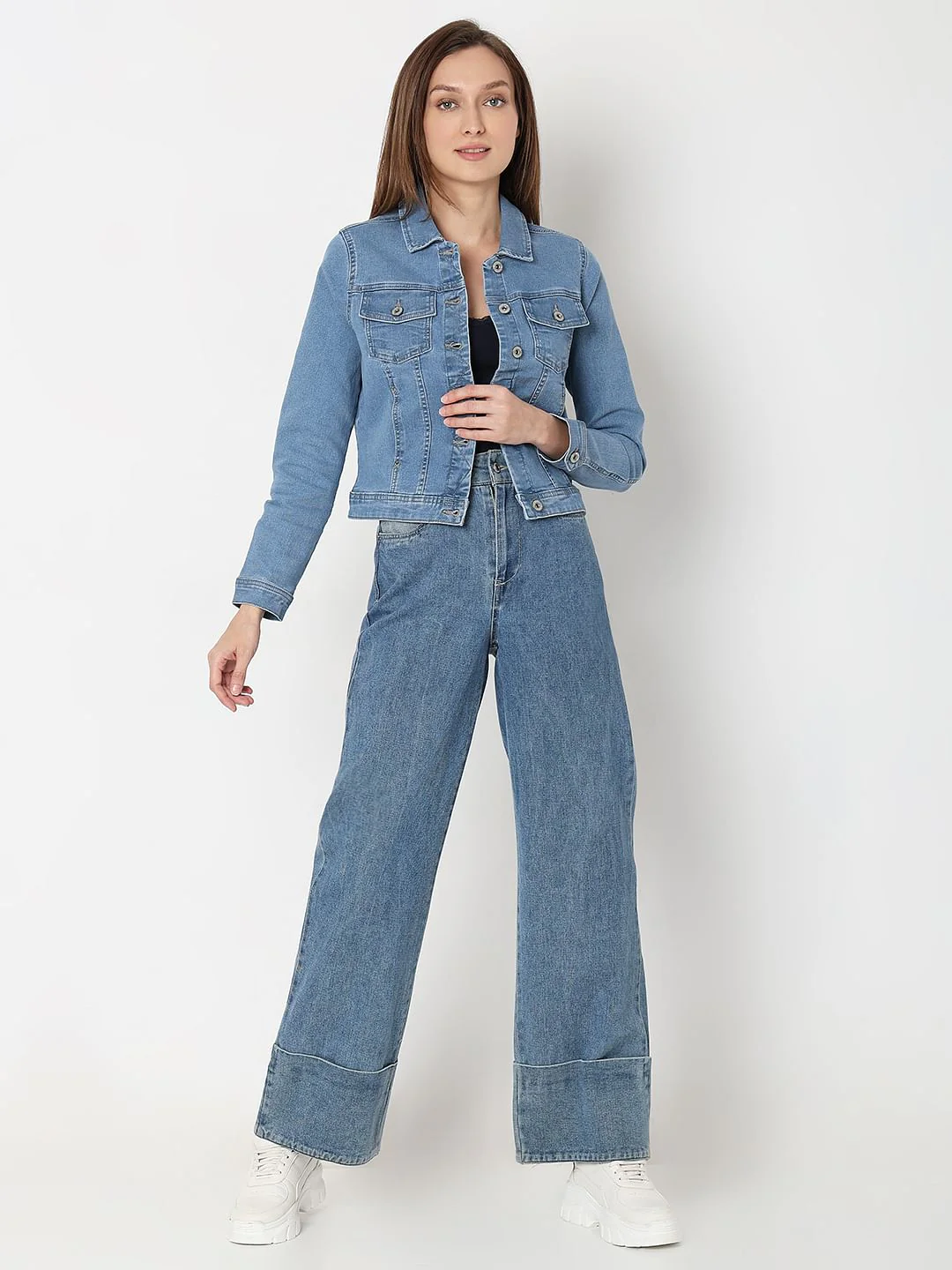 Blue Light Washed Denim Jacket - Image 5
