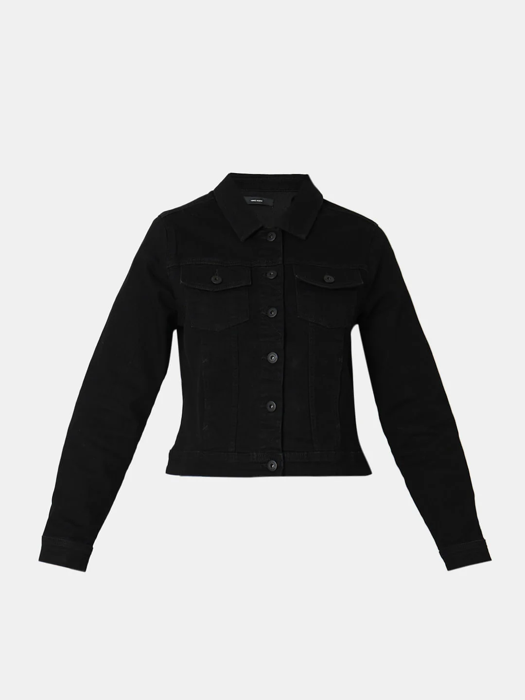 Black Washed Denim Jacket - Image 7