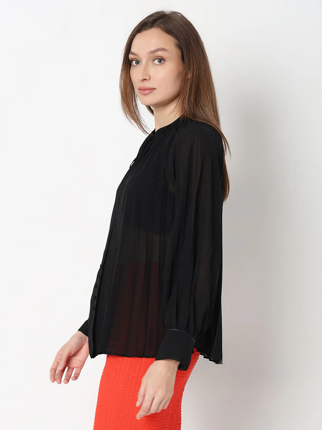 Black Sheer Georgette Top - Image 3