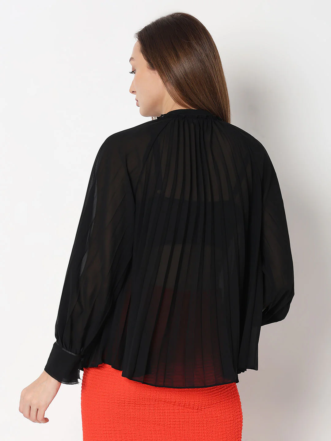 Black Sheer Georgette Top - Image 4