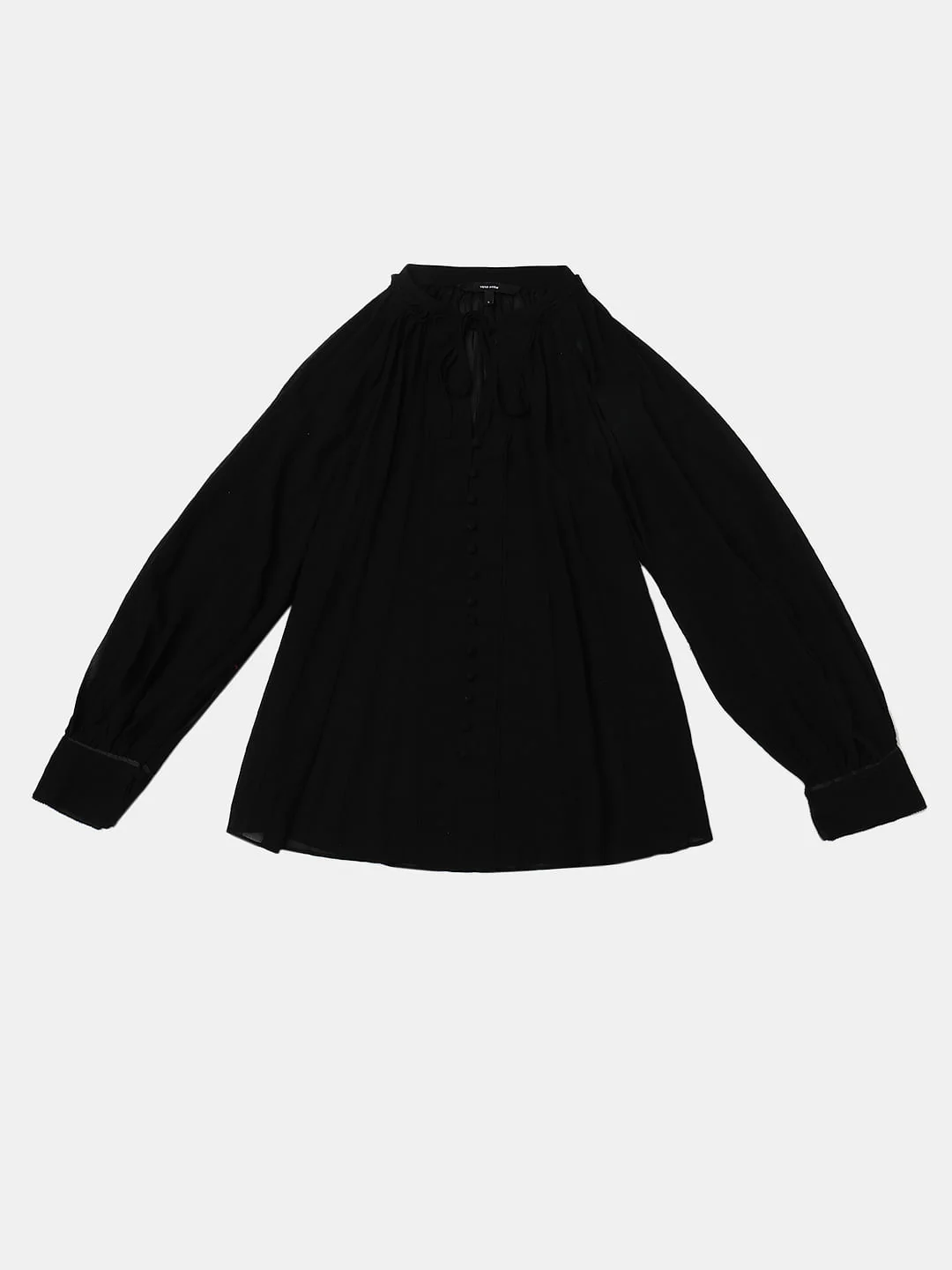 Black Sheer Georgette Top - Image 7