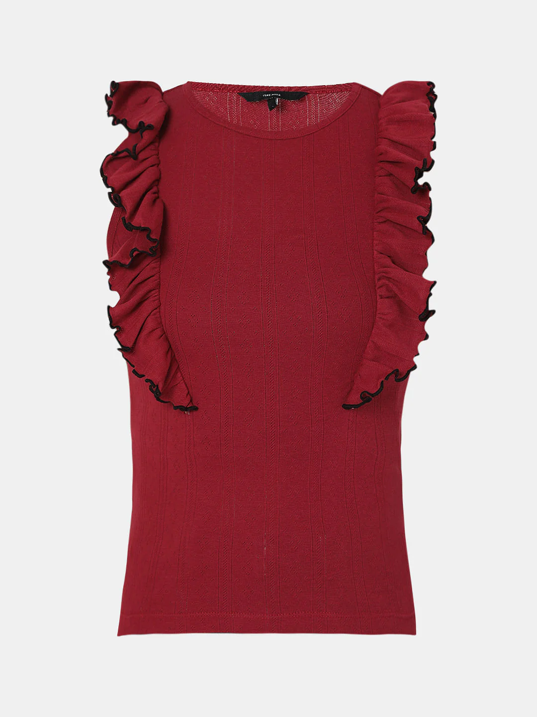 Red Ruffle Detail Top - Image 7