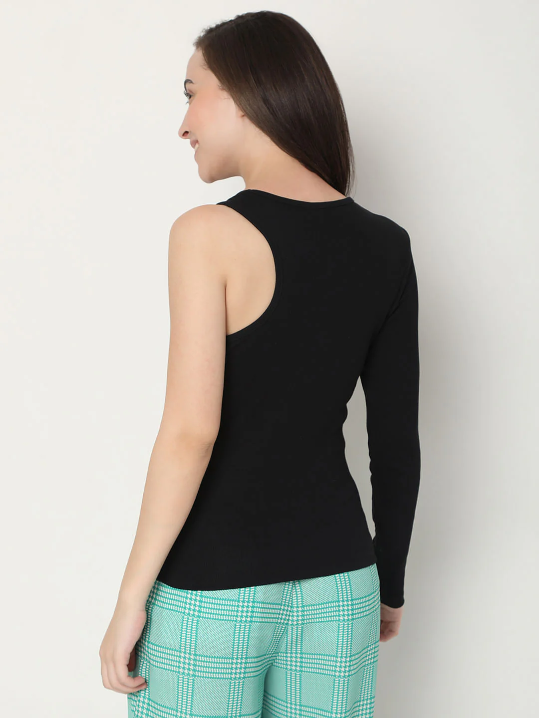 Black One Shoulder T-Shirt - Image 4